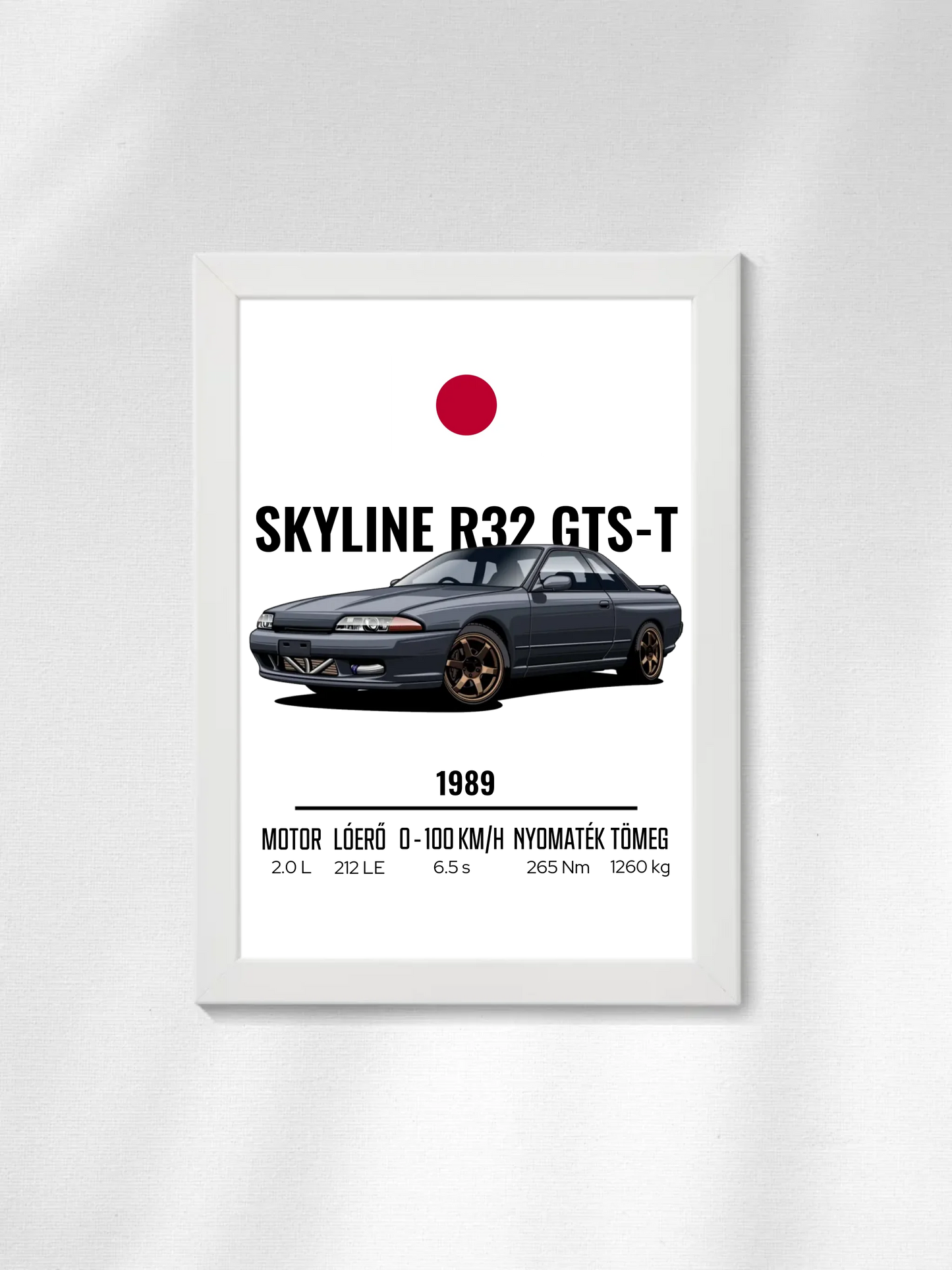 Autó illusztráció - Skyline R32 GTS-T 3. - Falikép