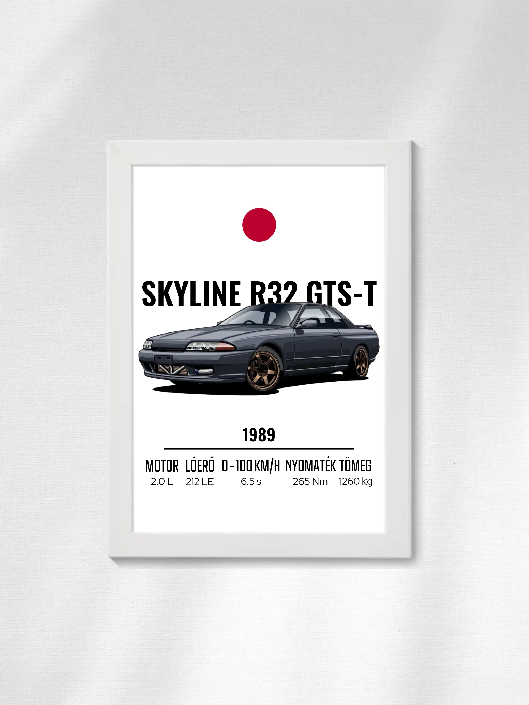 Autó illusztráció - Skyline R32 GTS-T 3. - Falikép