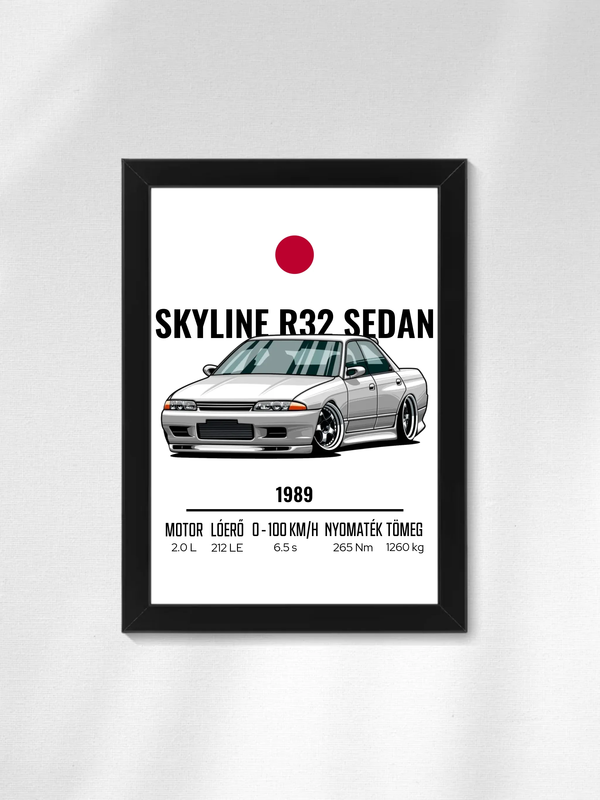Autó illusztráció - Skyline R32 Sedan 5. - Falikép