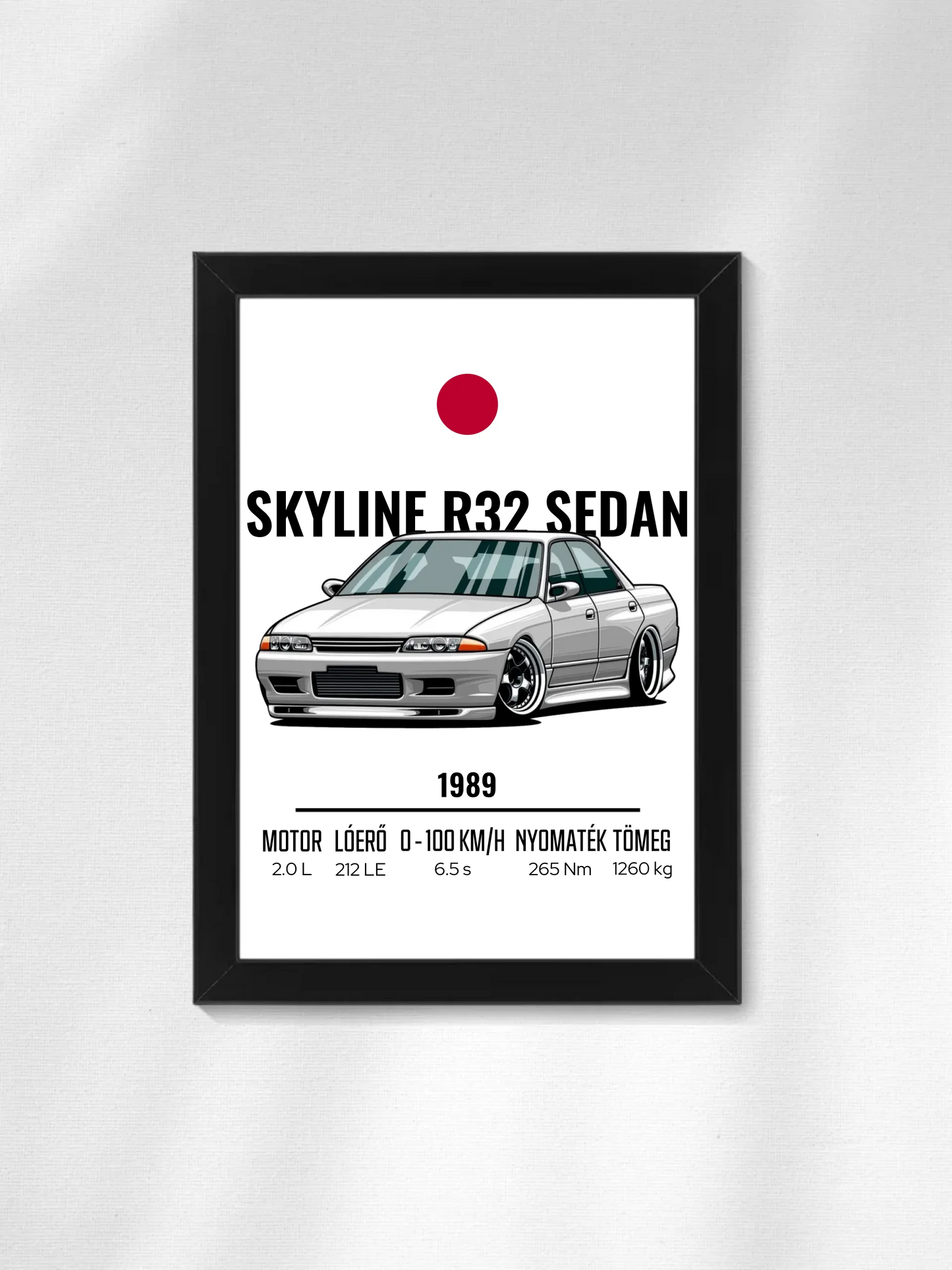 Autó illusztráció - Skyline R32 Sedan 5. - Falikép