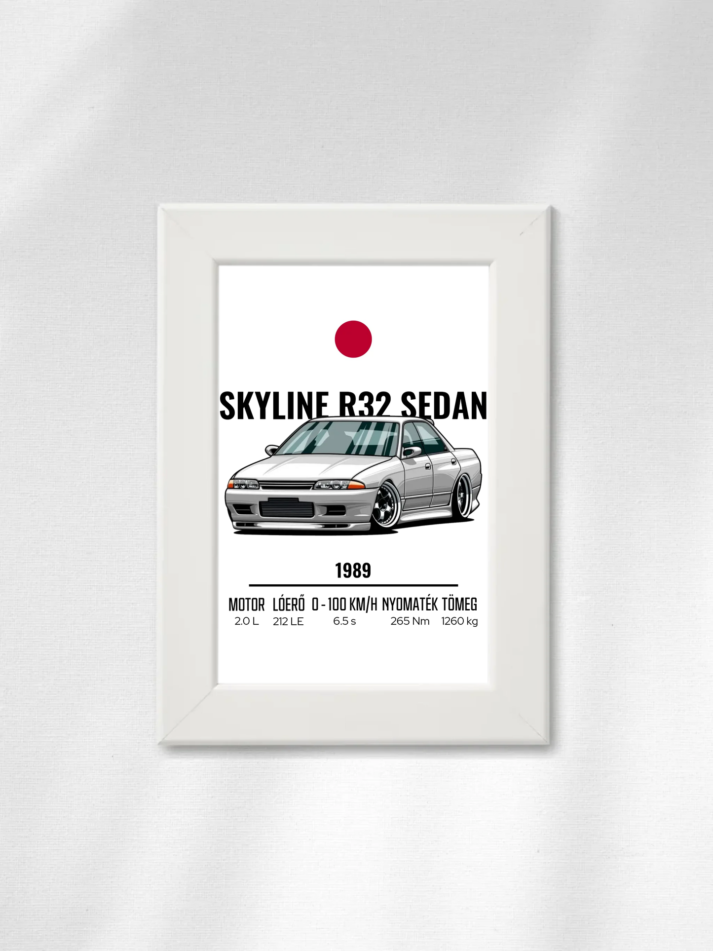 Autó illusztráció - Skyline R32 Sedan 5. - Falikép