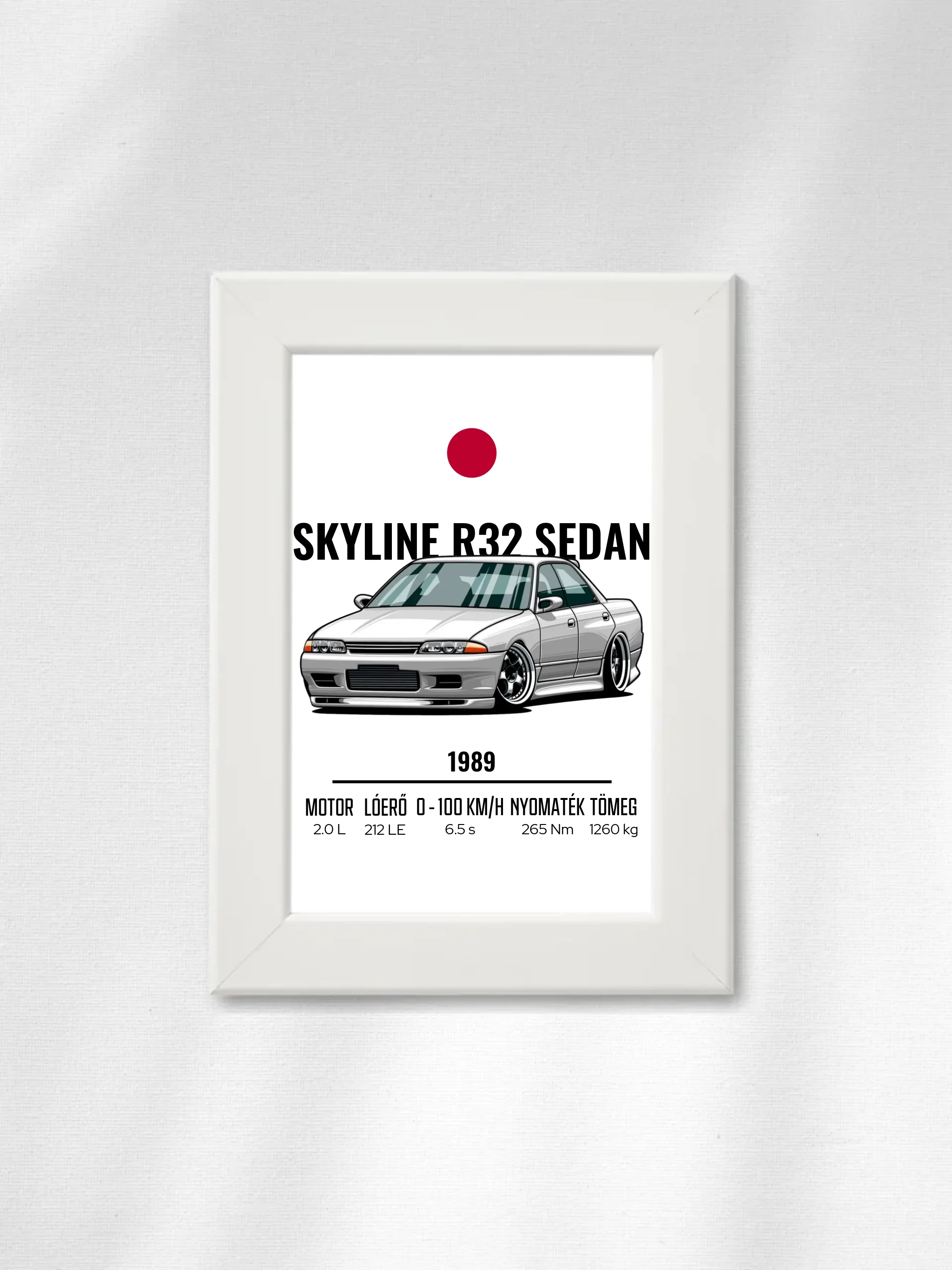 Autó illusztráció - Skyline R32 Sedan 5. - Falikép