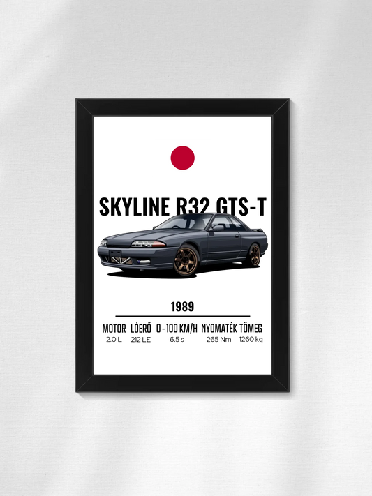 Autó illusztráció - Skyline R32 GTS-T 3. - Falikép