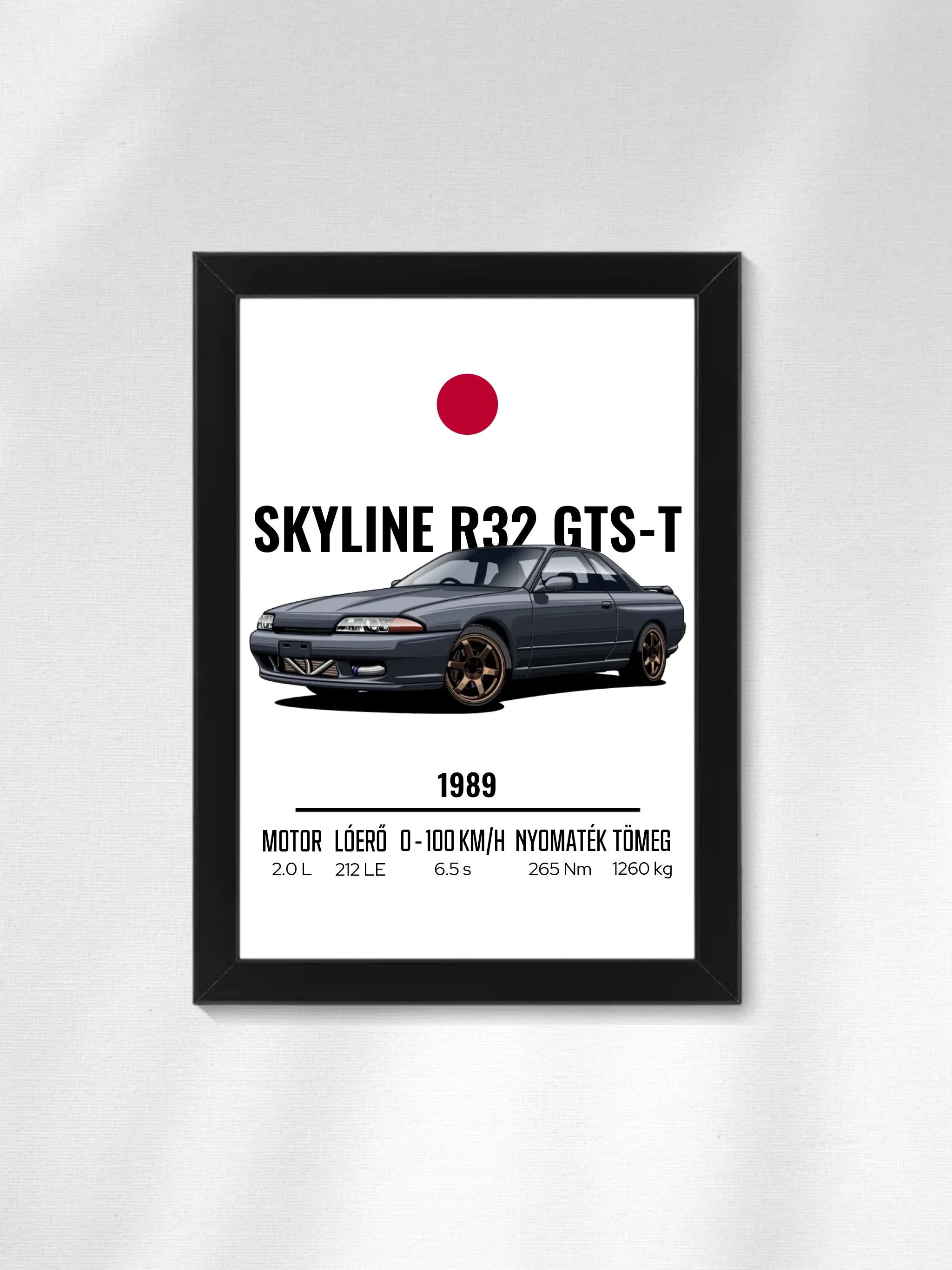 Autó illusztráció - Skyline R32 GTS-T 3. - Falikép