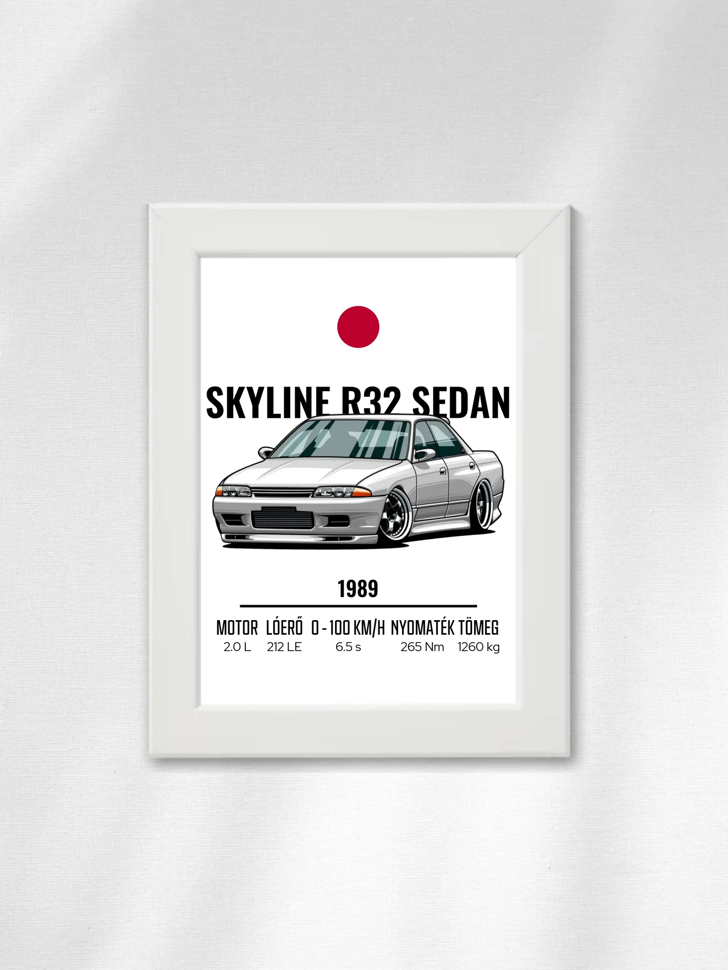 Autó illusztráció - Skyline R32 Sedan 5. - Falikép