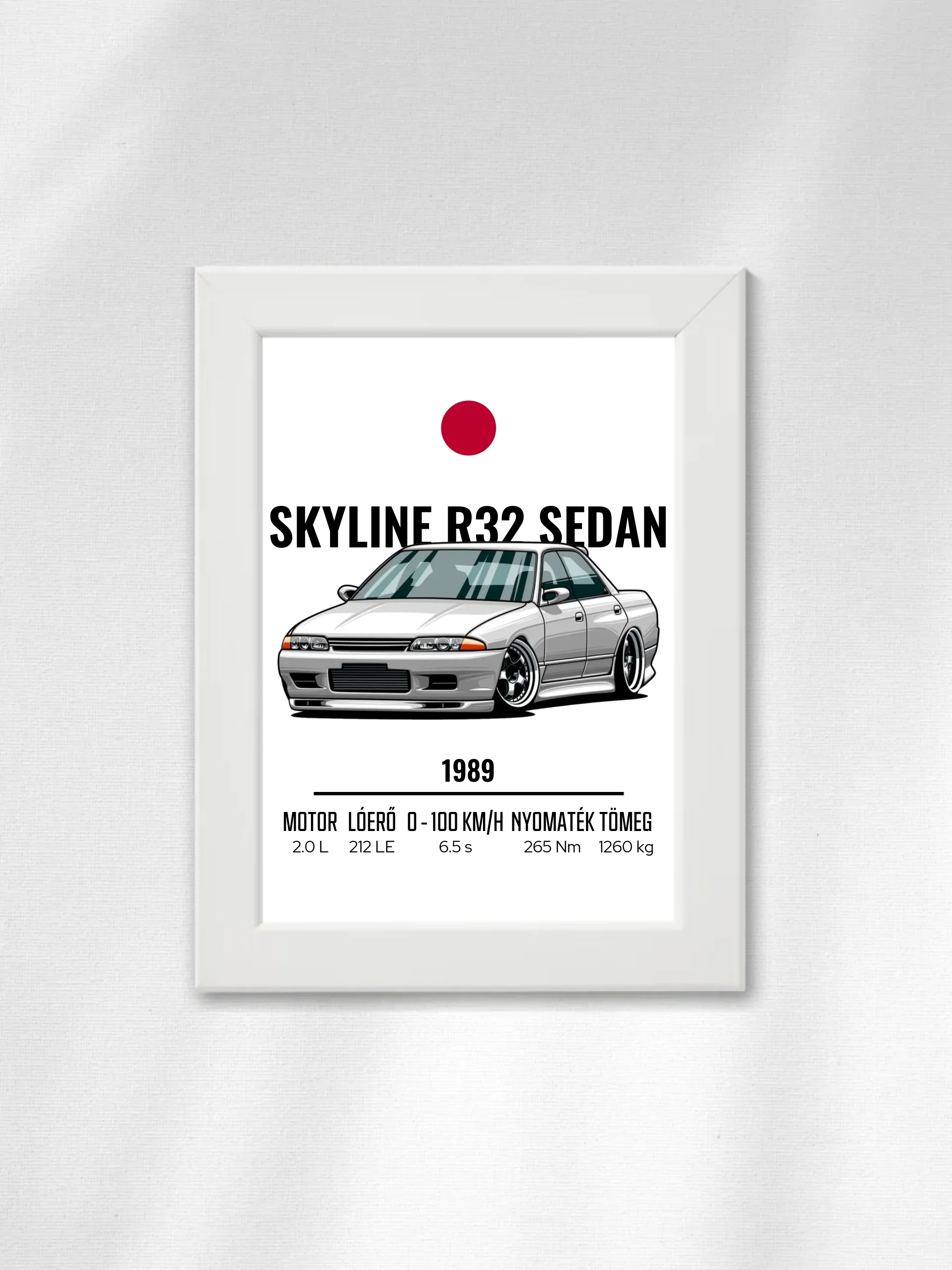 Autó illusztráció - Skyline R32 Sedan 5. - Falikép
