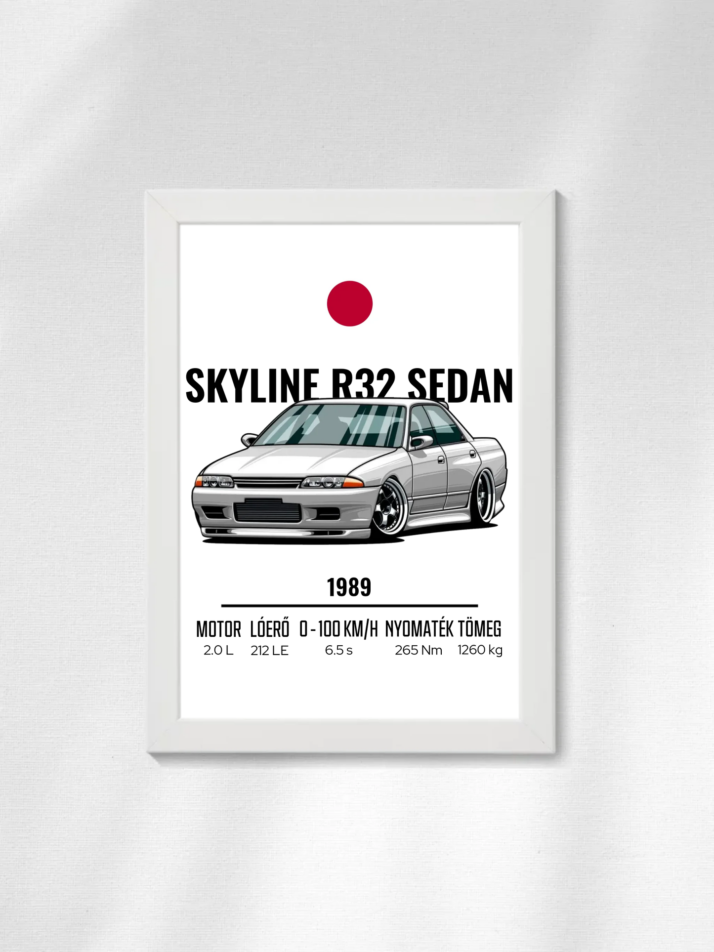 Autó illusztráció - Skyline R32 Sedan 5. - Falikép