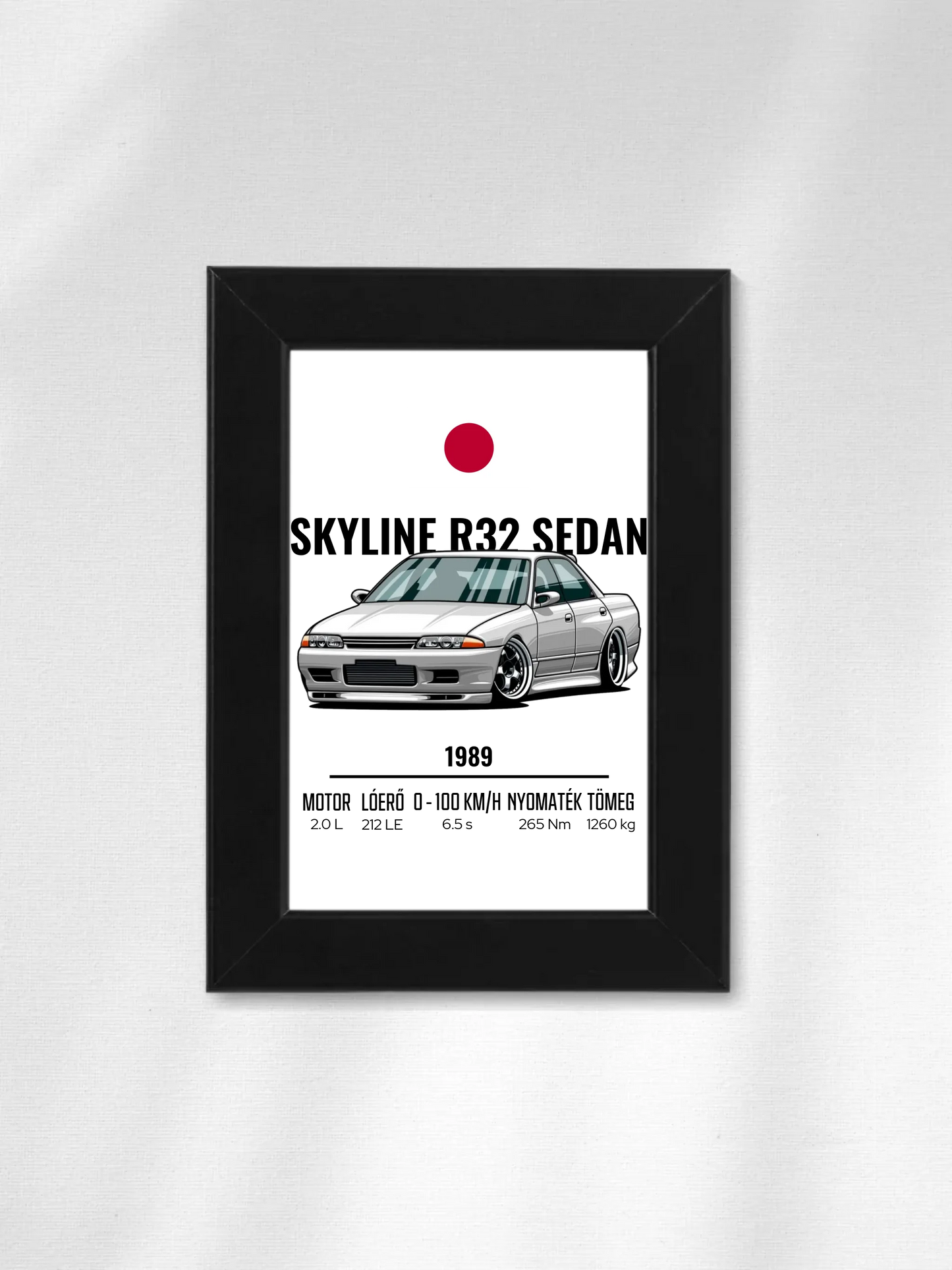 Autó illusztráció - Skyline R32 Sedan 5. - Falikép