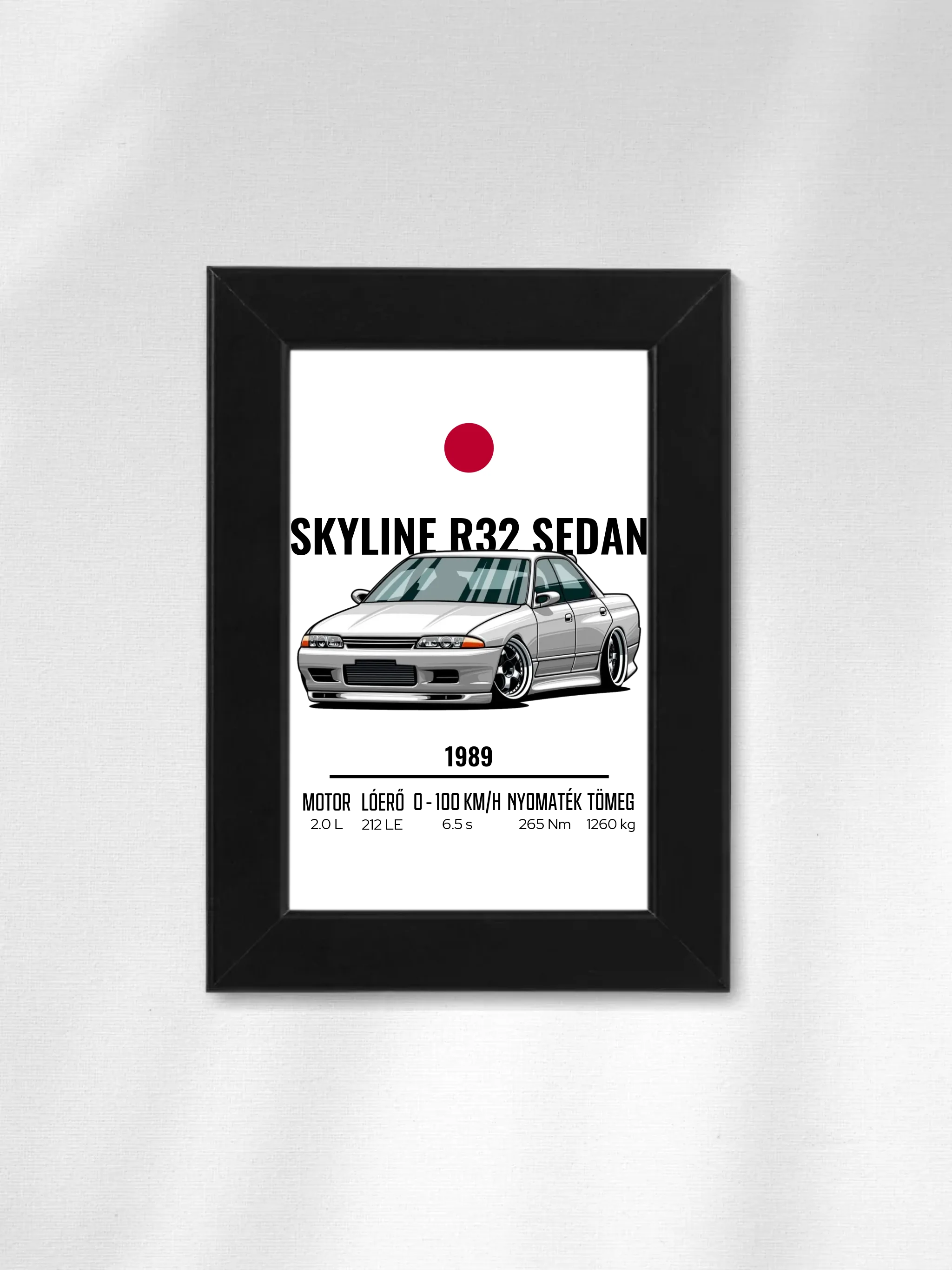Autó illusztráció - Skyline R32 Sedan 5. - Falikép