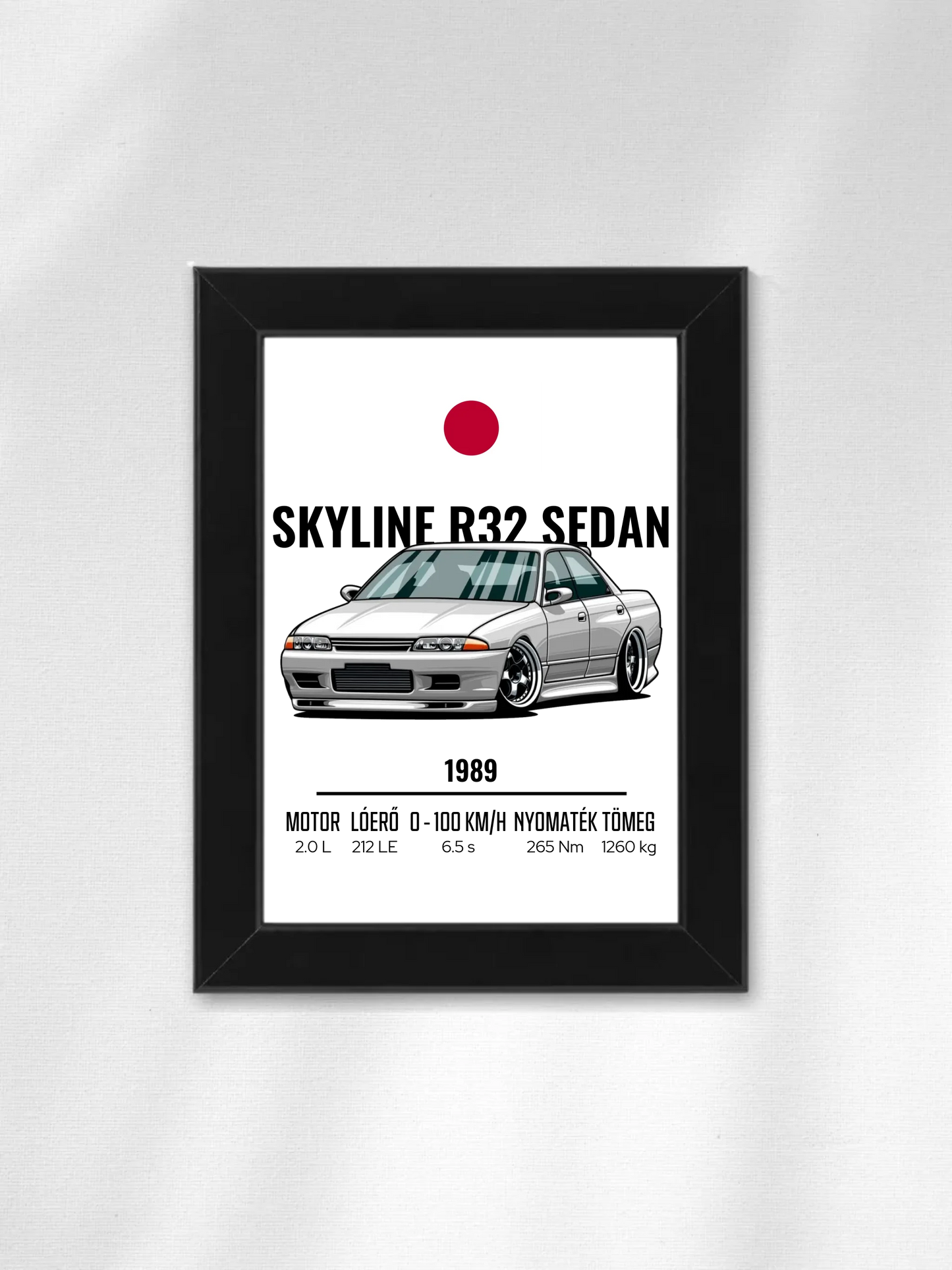 Autó illusztráció - Skyline R32 Sedan 5. - Falikép