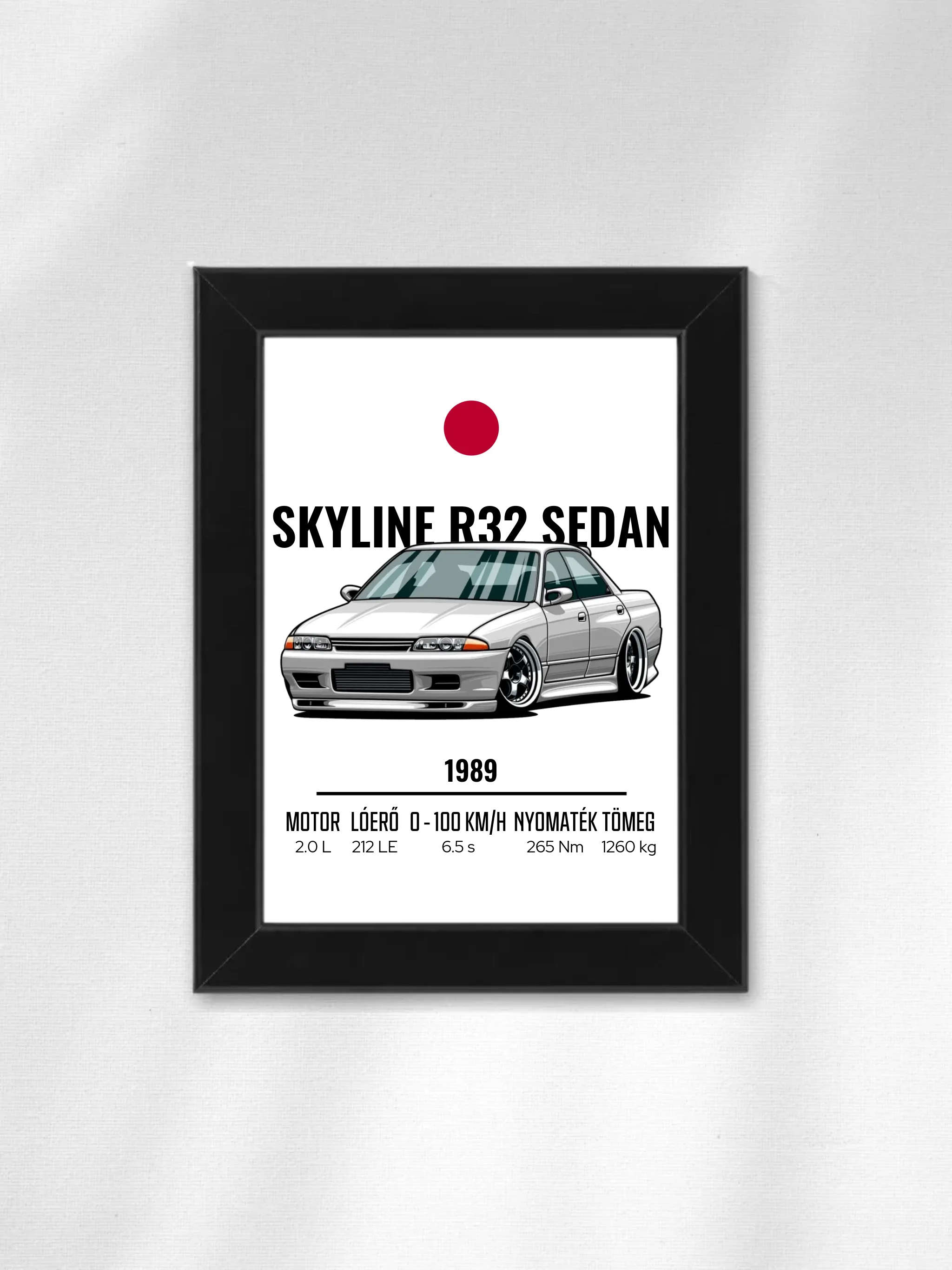 Autó illusztráció - Skyline R32 Sedan 5. - Falikép