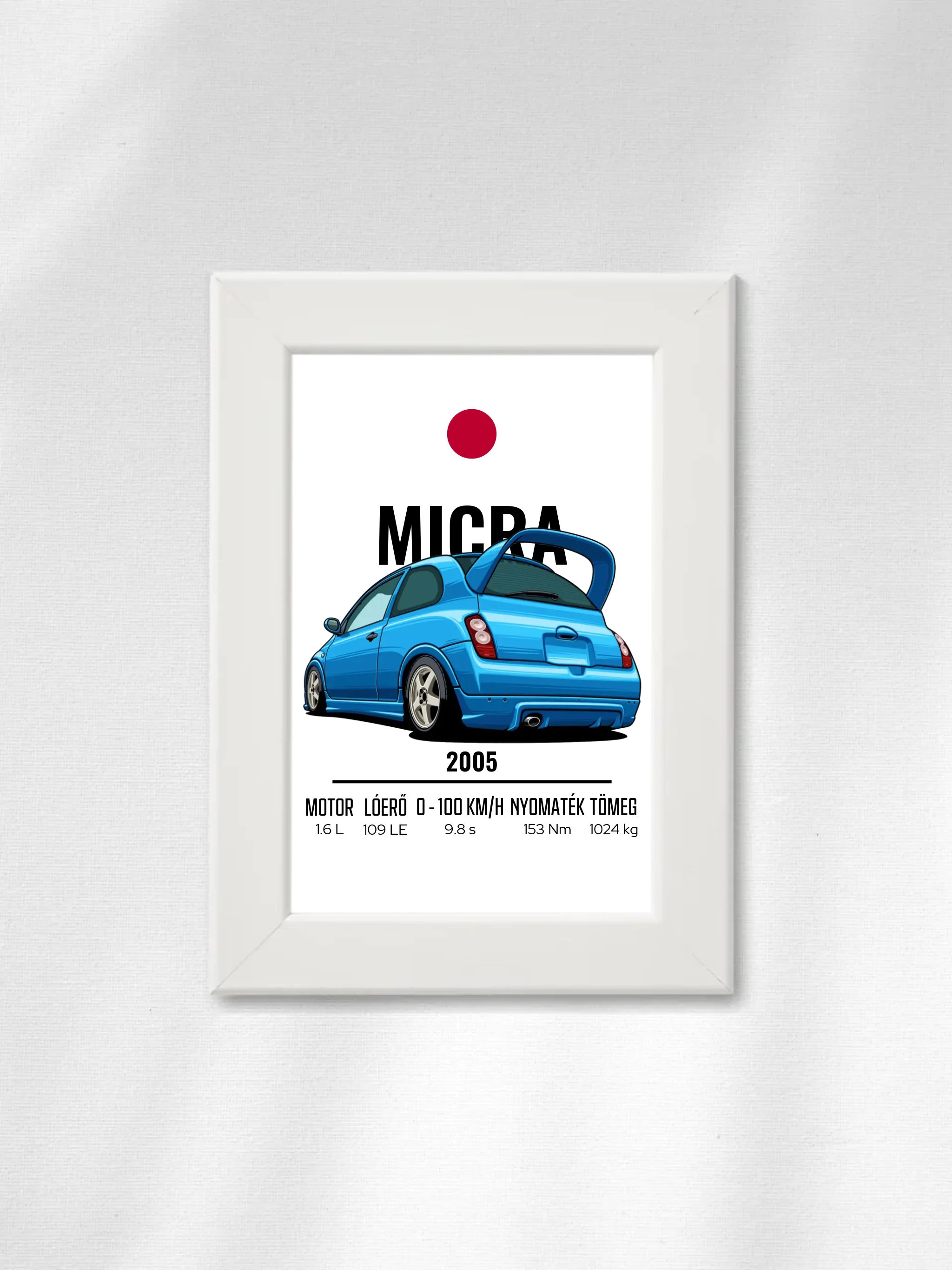 Autó illusztráció - Micra 10. - Falikép