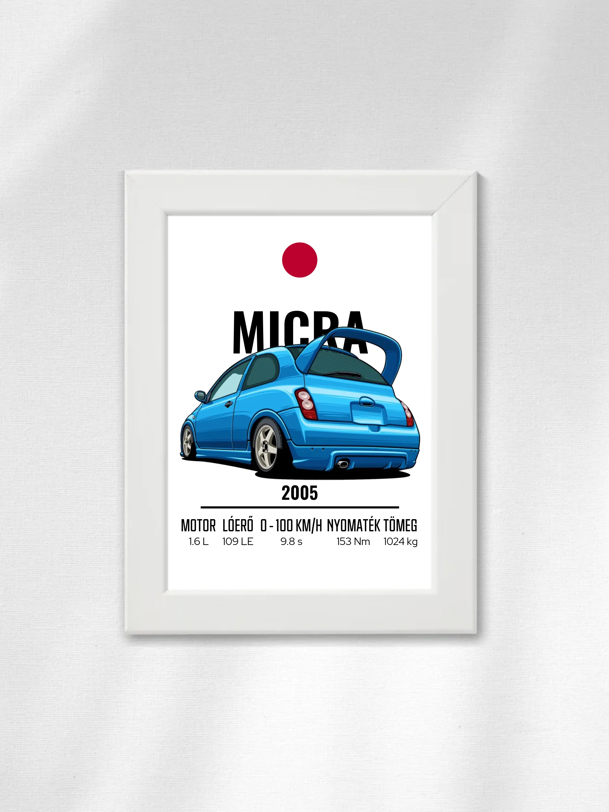 Autó illusztráció - Micra 10. - Falikép