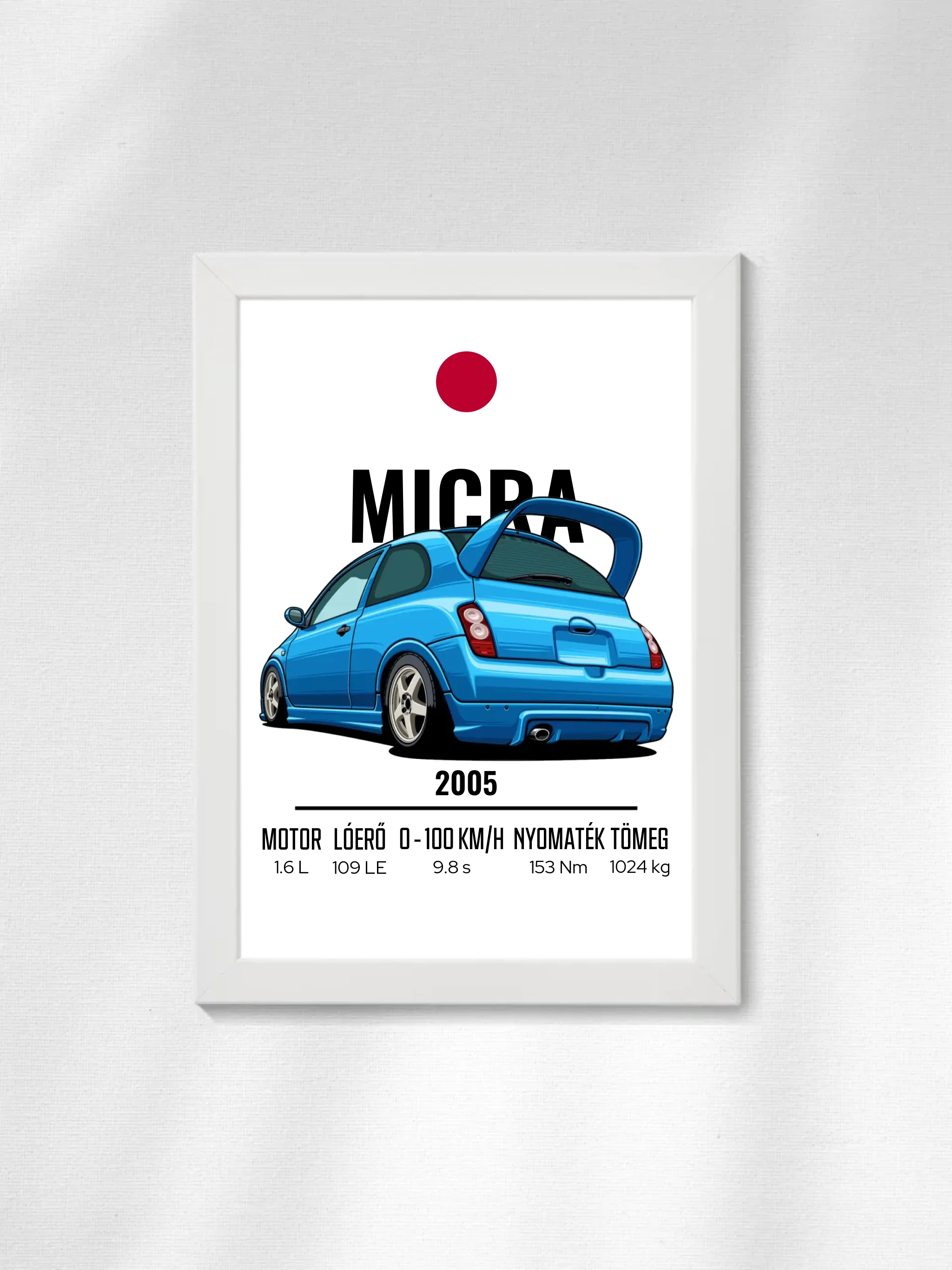 Autó illusztráció - Micra 10. - Falikép