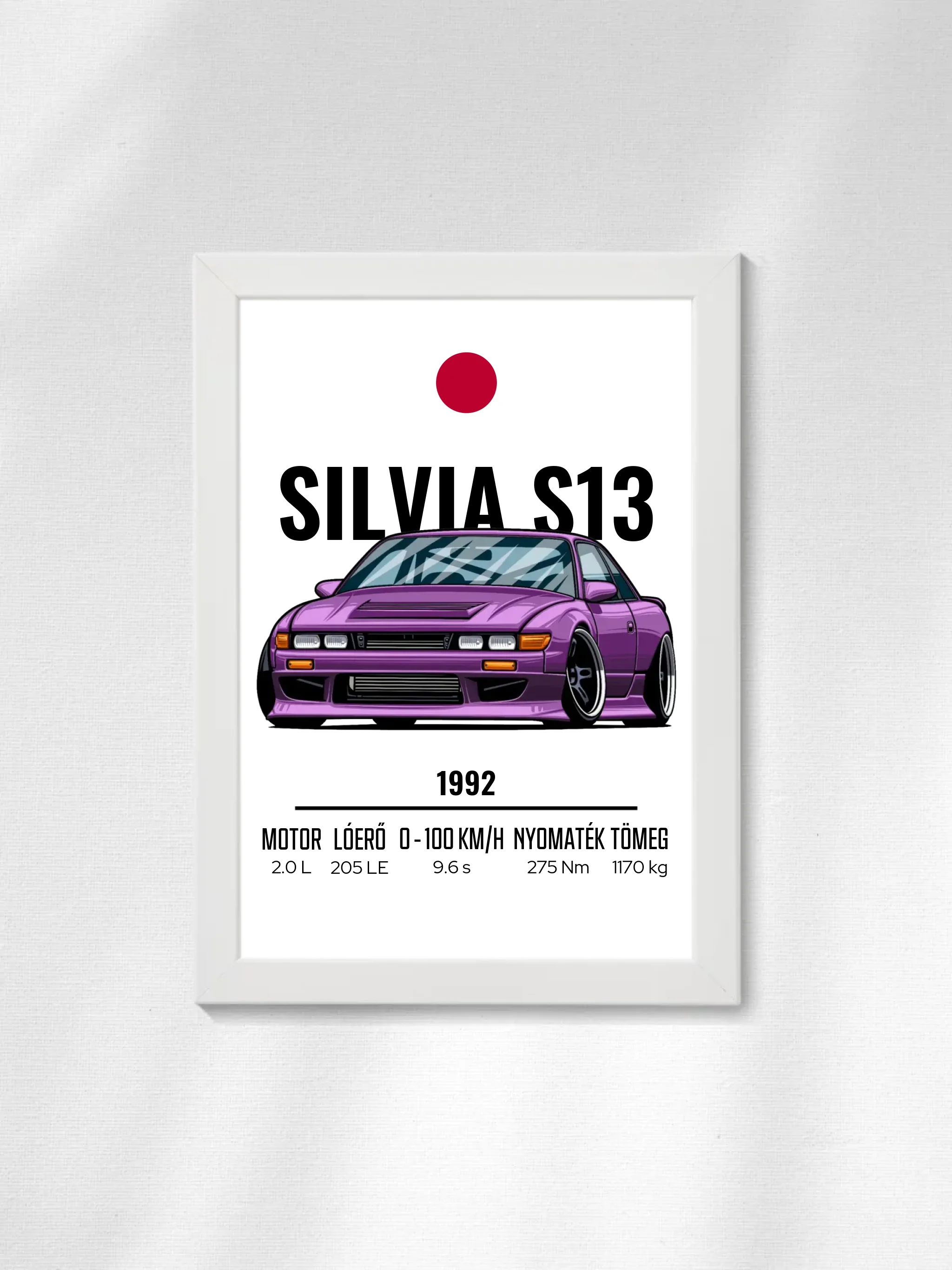 Autó illusztráció - Silvia S13 13. - Falikép