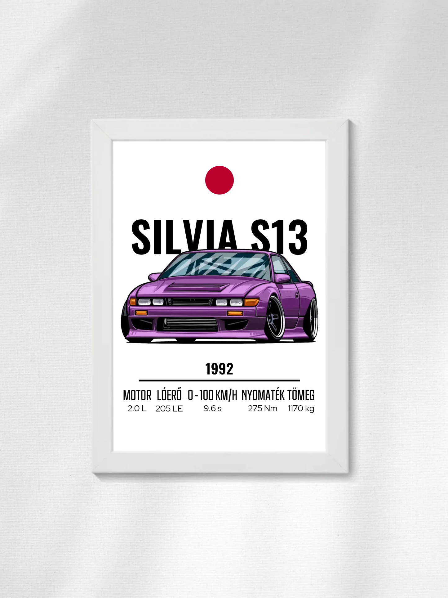 Autó illusztráció - Silvia S13 13. - Falikép