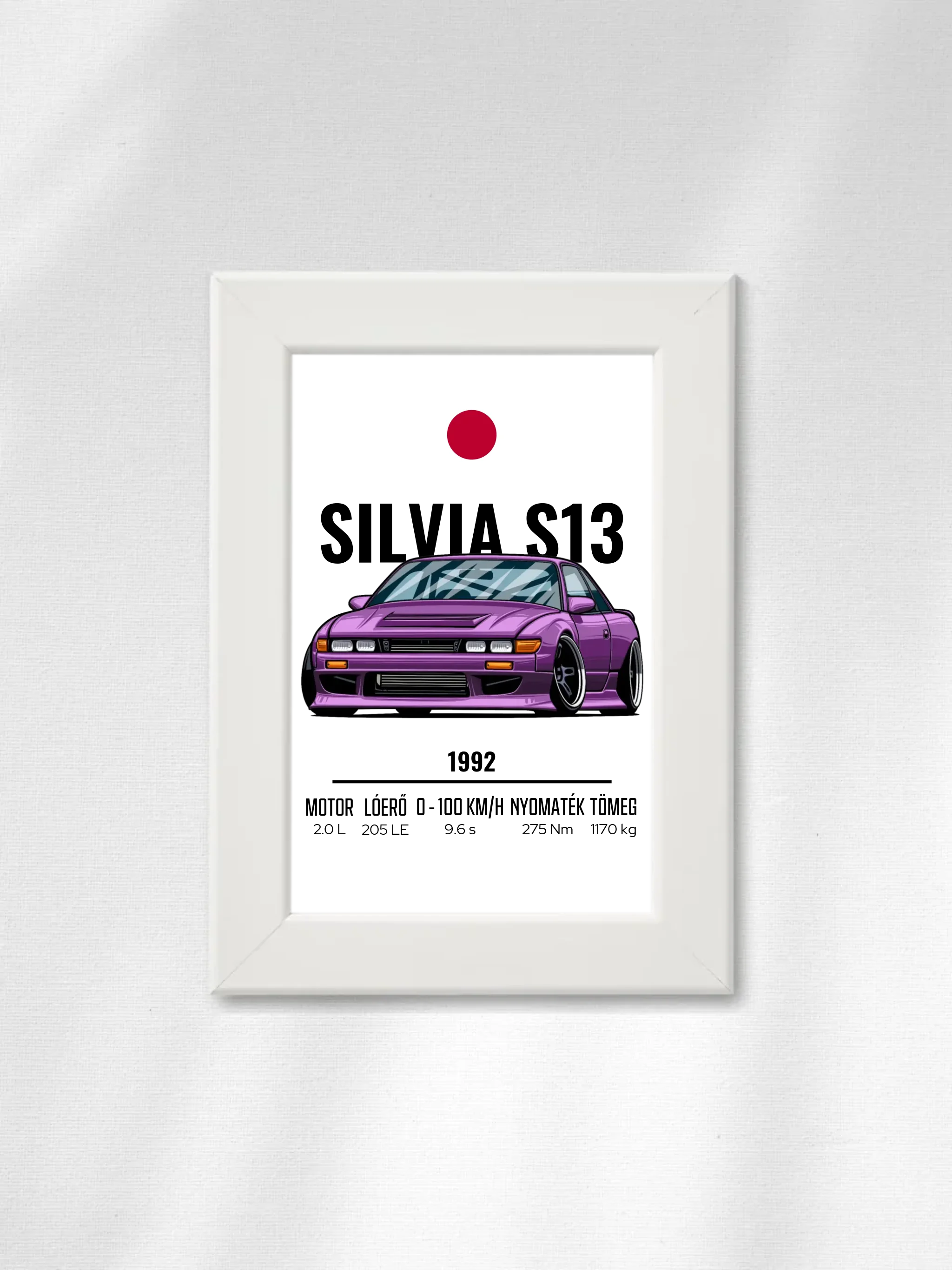 Autó illusztráció - Silvia S13 13. - Falikép
