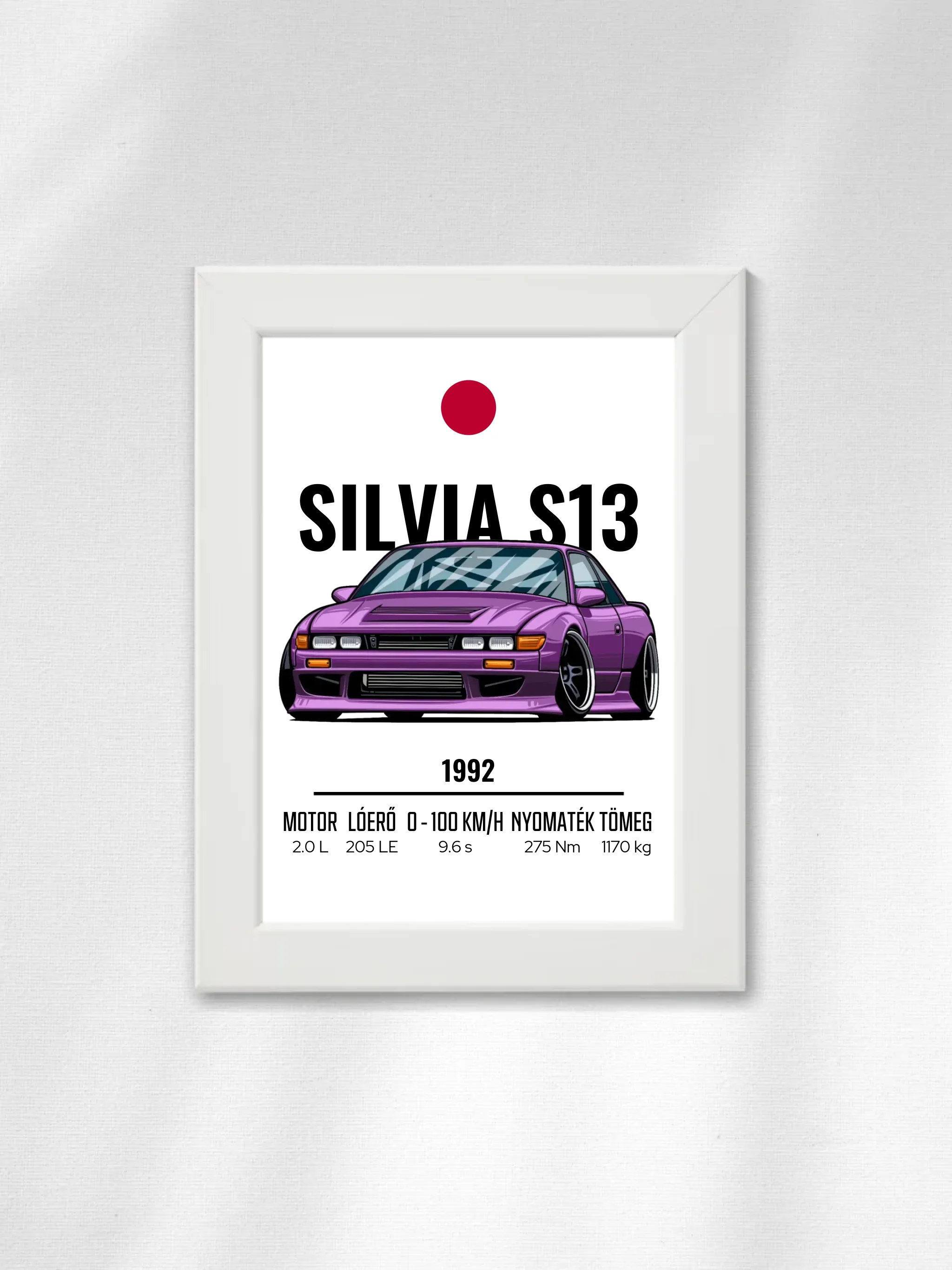 Autó illusztráció - Silvia S13 13. - Falikép