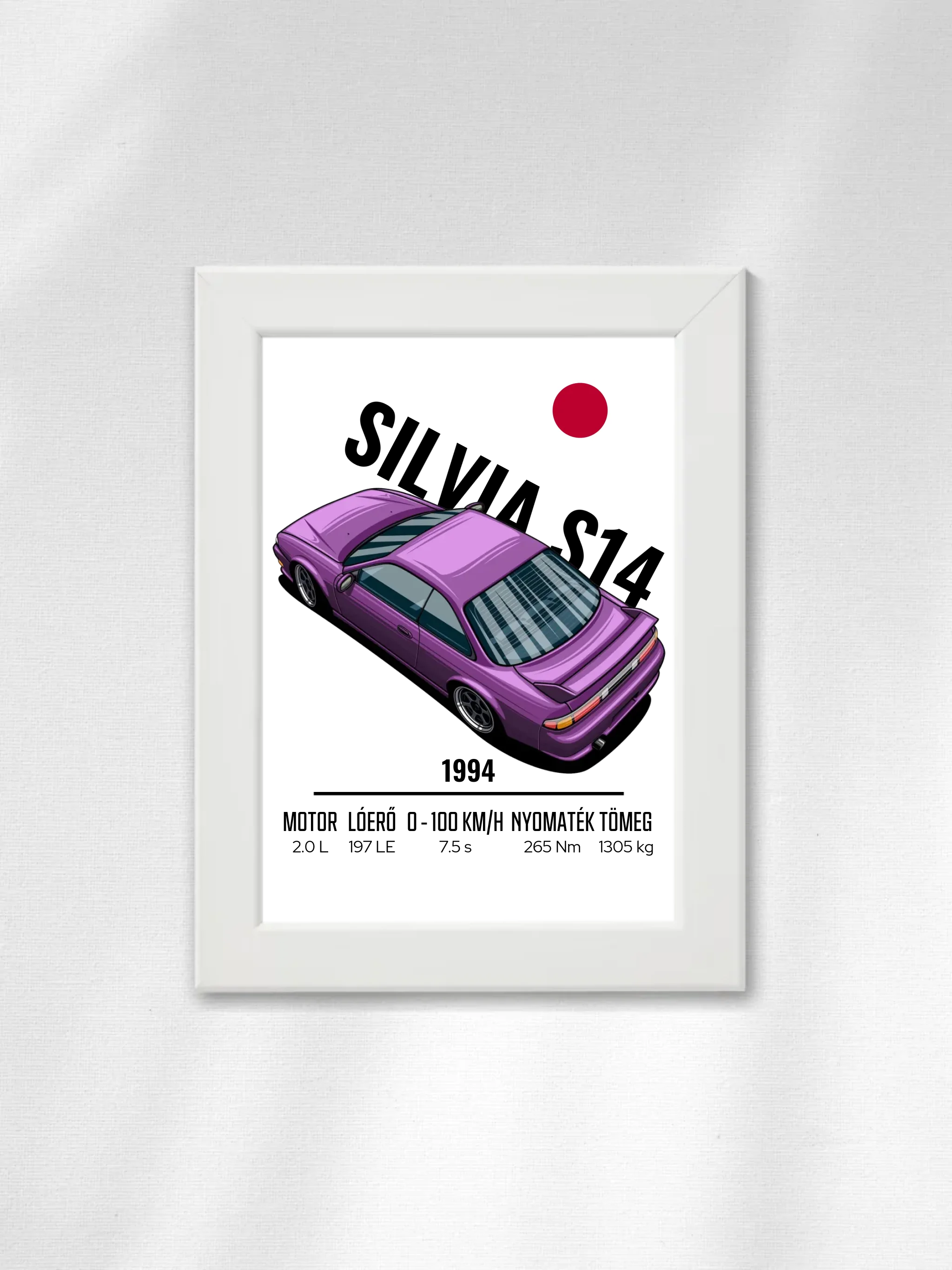 Autó illusztráció - Silvia S14 19. - Falikép