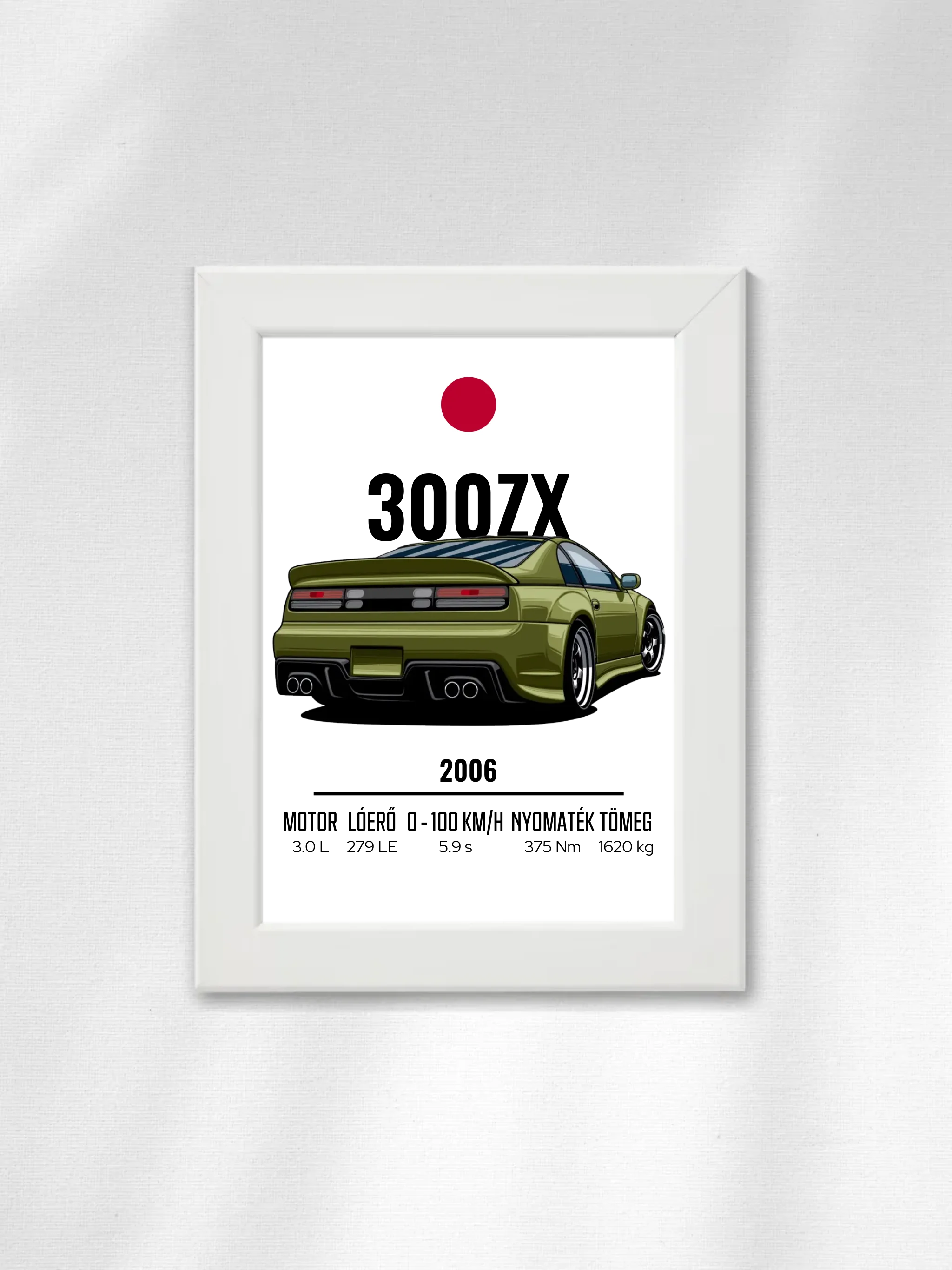 Autó illusztráció - 300ZX 26. - Falikép