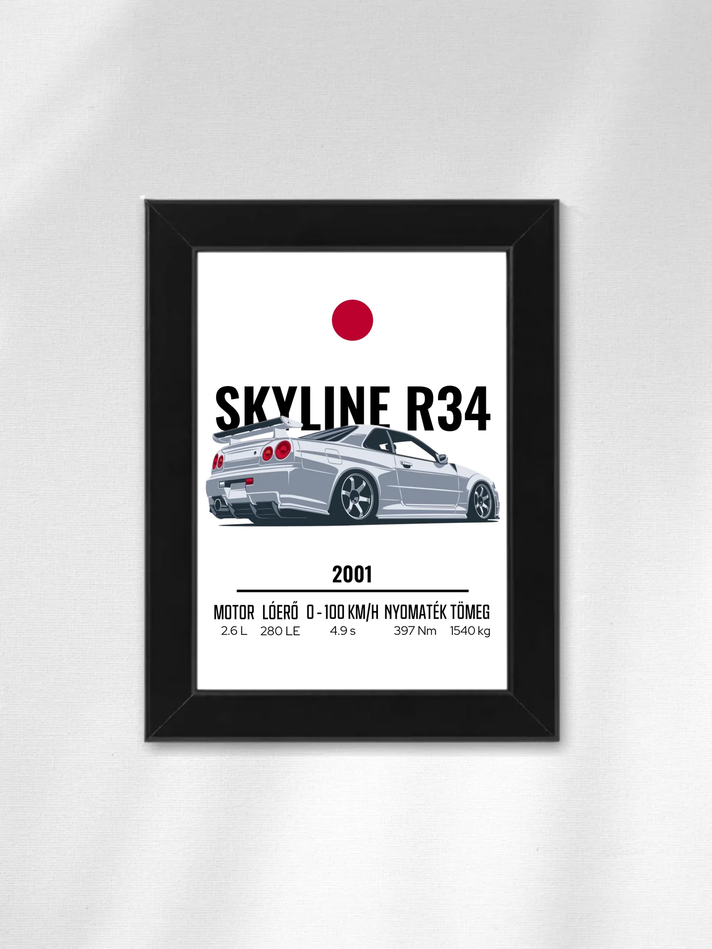 Autó illusztráció - Skyline R34 29. - Falikép