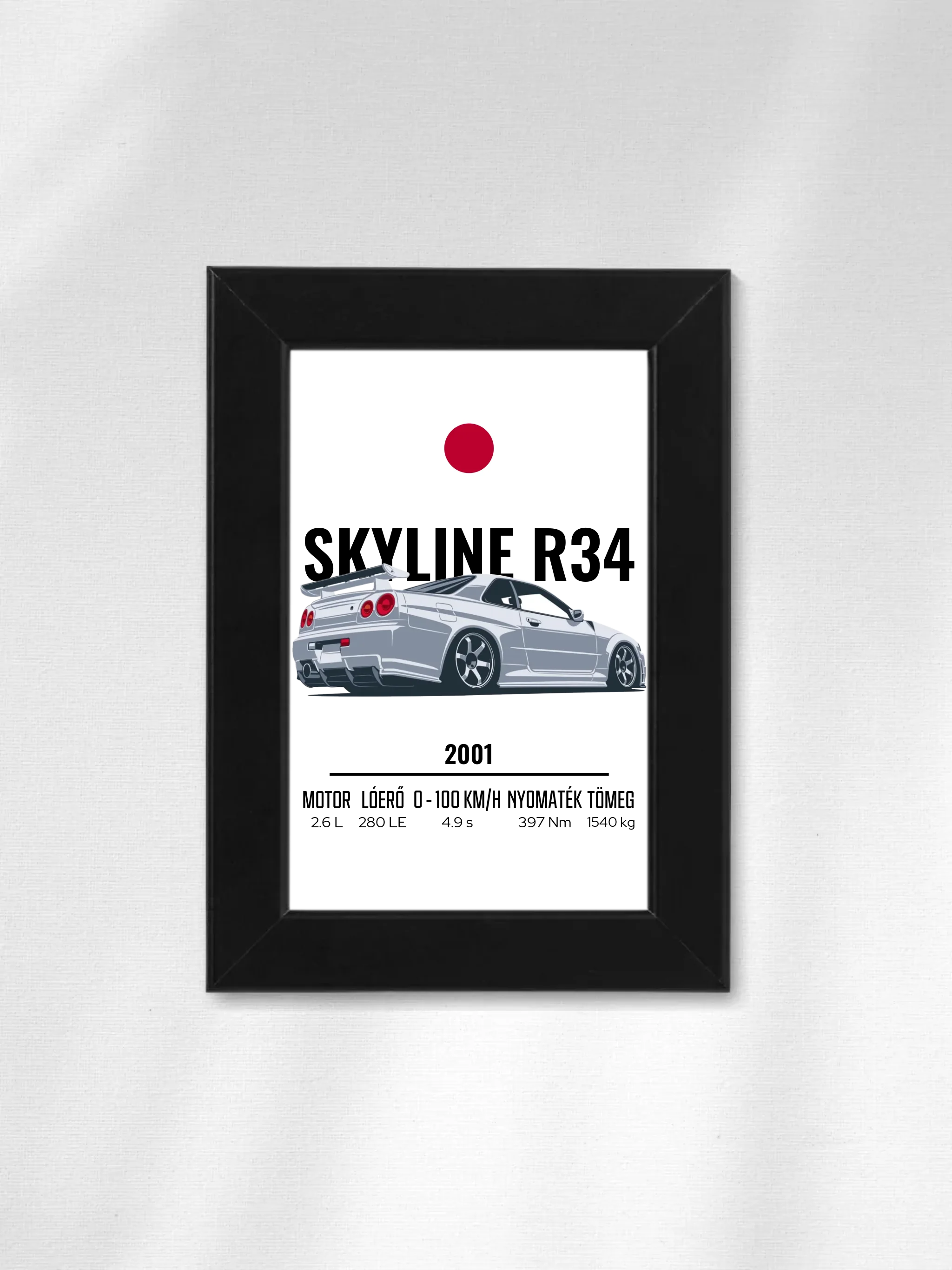 Autó illusztráció - Skyline R34 29. - Falikép