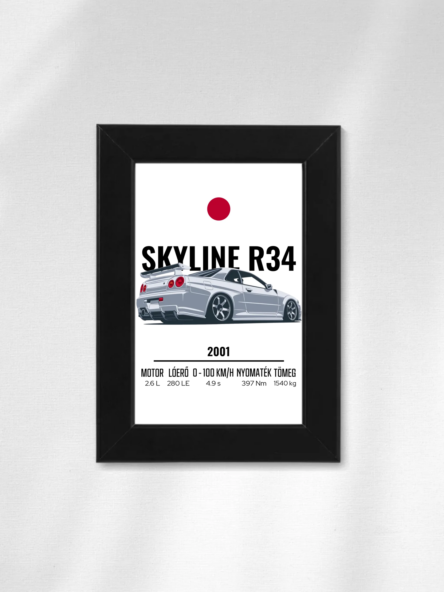 Autó illusztráció - Skyline R34 29. - Falikép