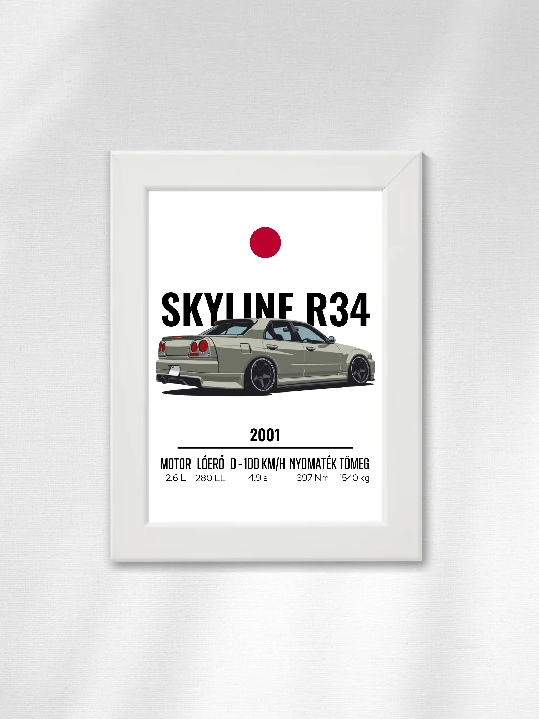 Autó illusztráció - Skyline R34 28. - Falikép