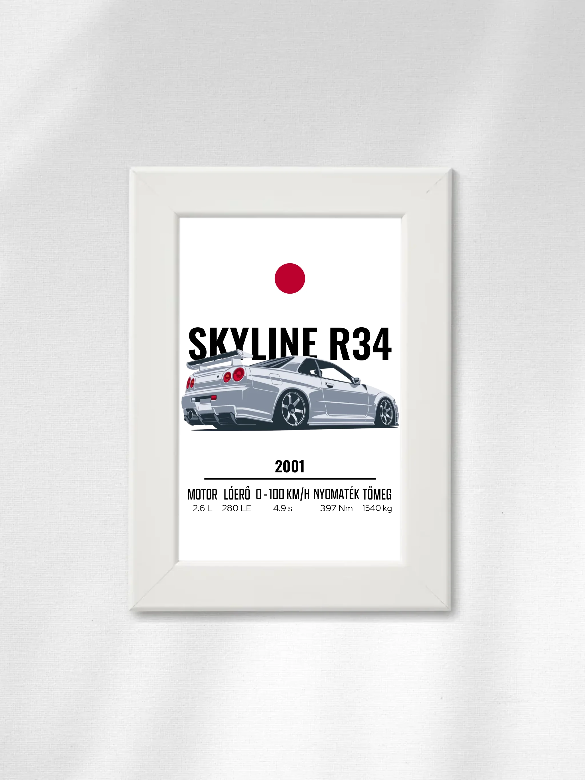 Autó illusztráció - Skyline R34 29. - Falikép