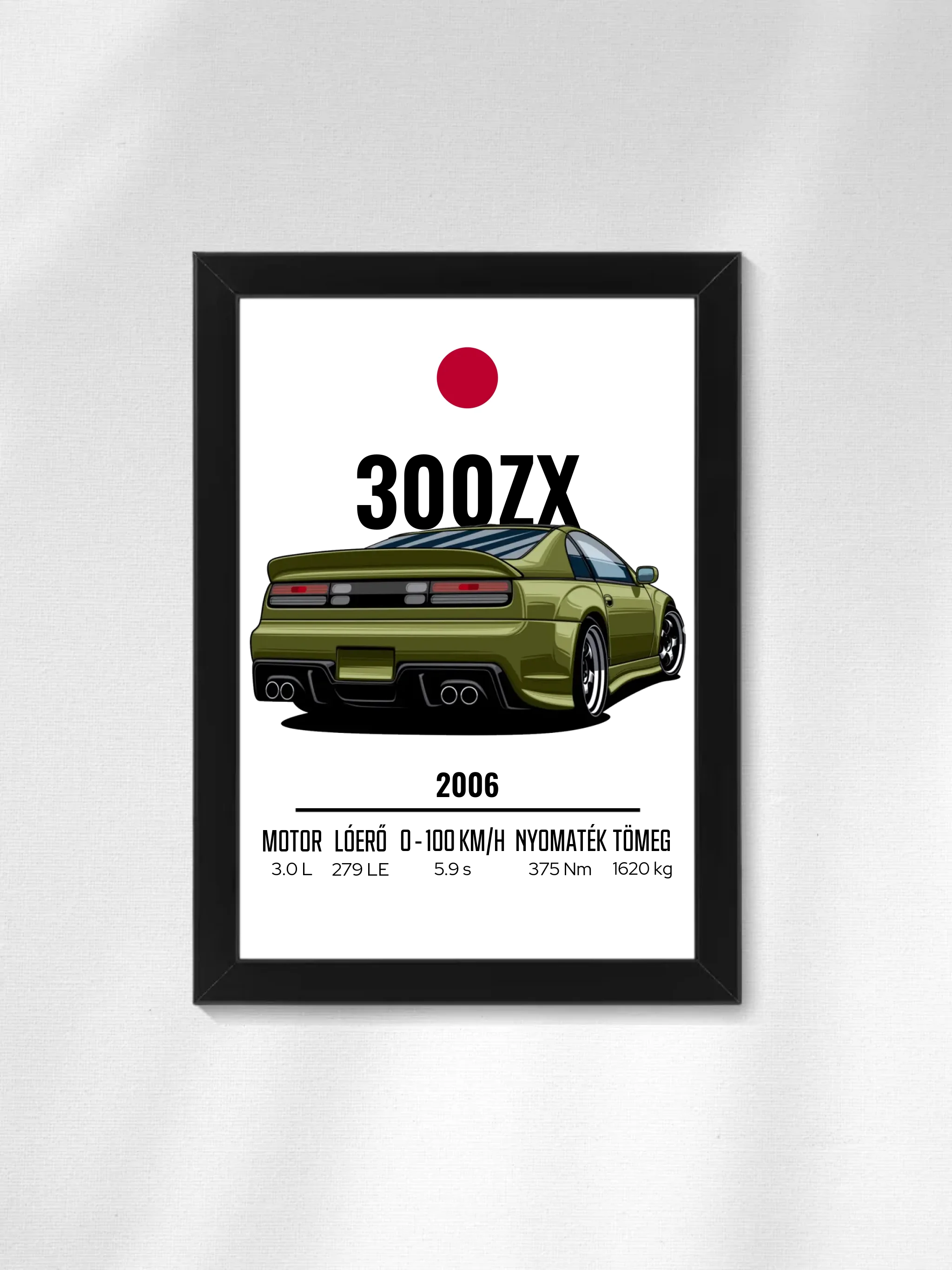 Autó illusztráció - 300ZX 26. - Falikép