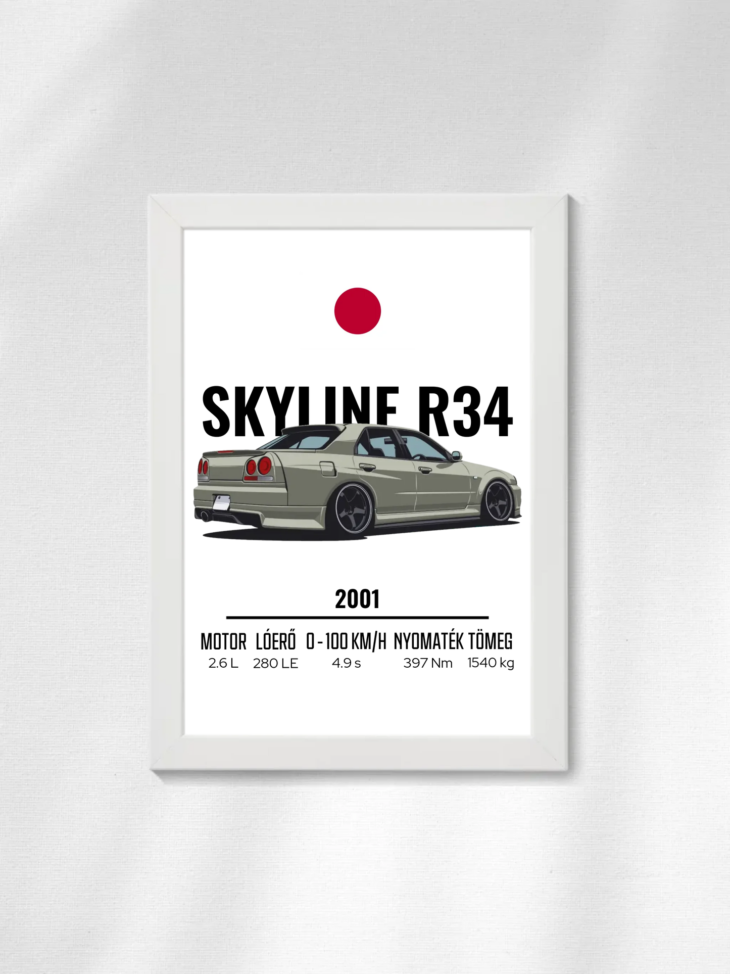 Autó illusztráció - Skyline R34 28. - Falikép