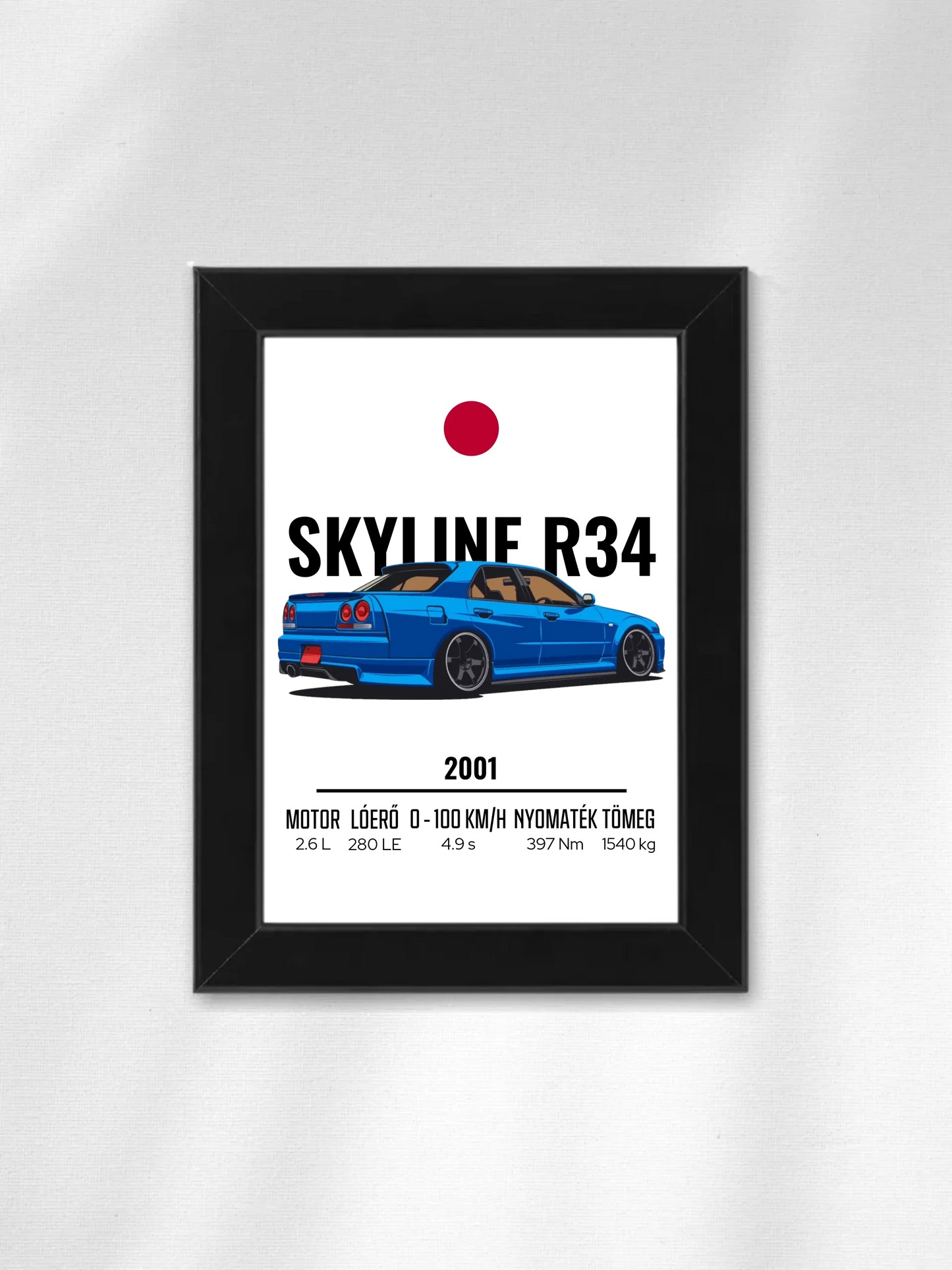 Autó illusztráció - Skyline R34 27. - Falikép