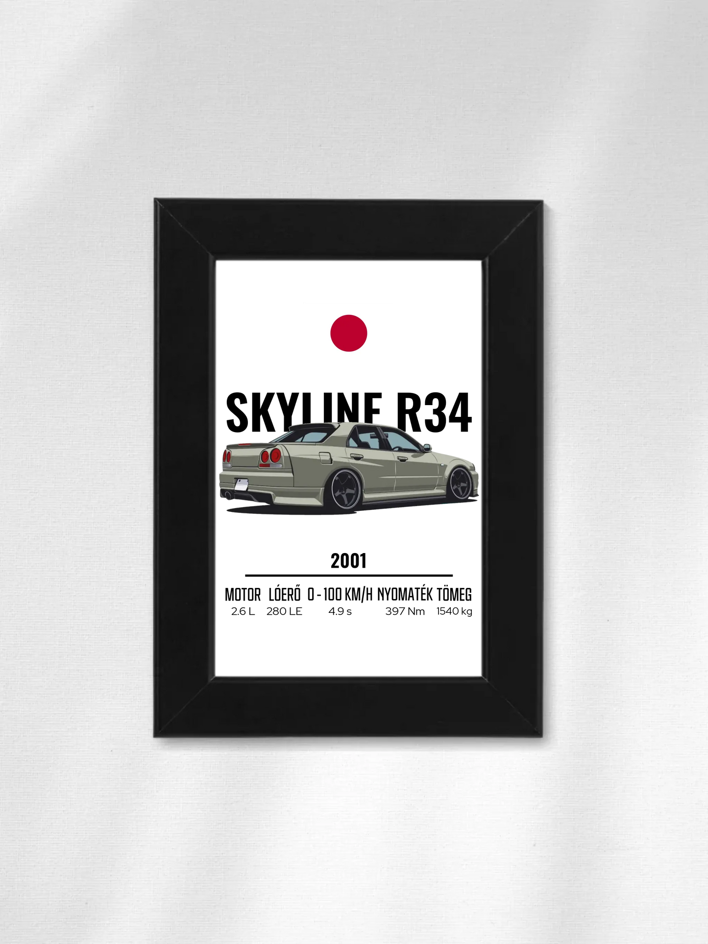 Autó illusztráció - Skyline R34 28. - Falikép