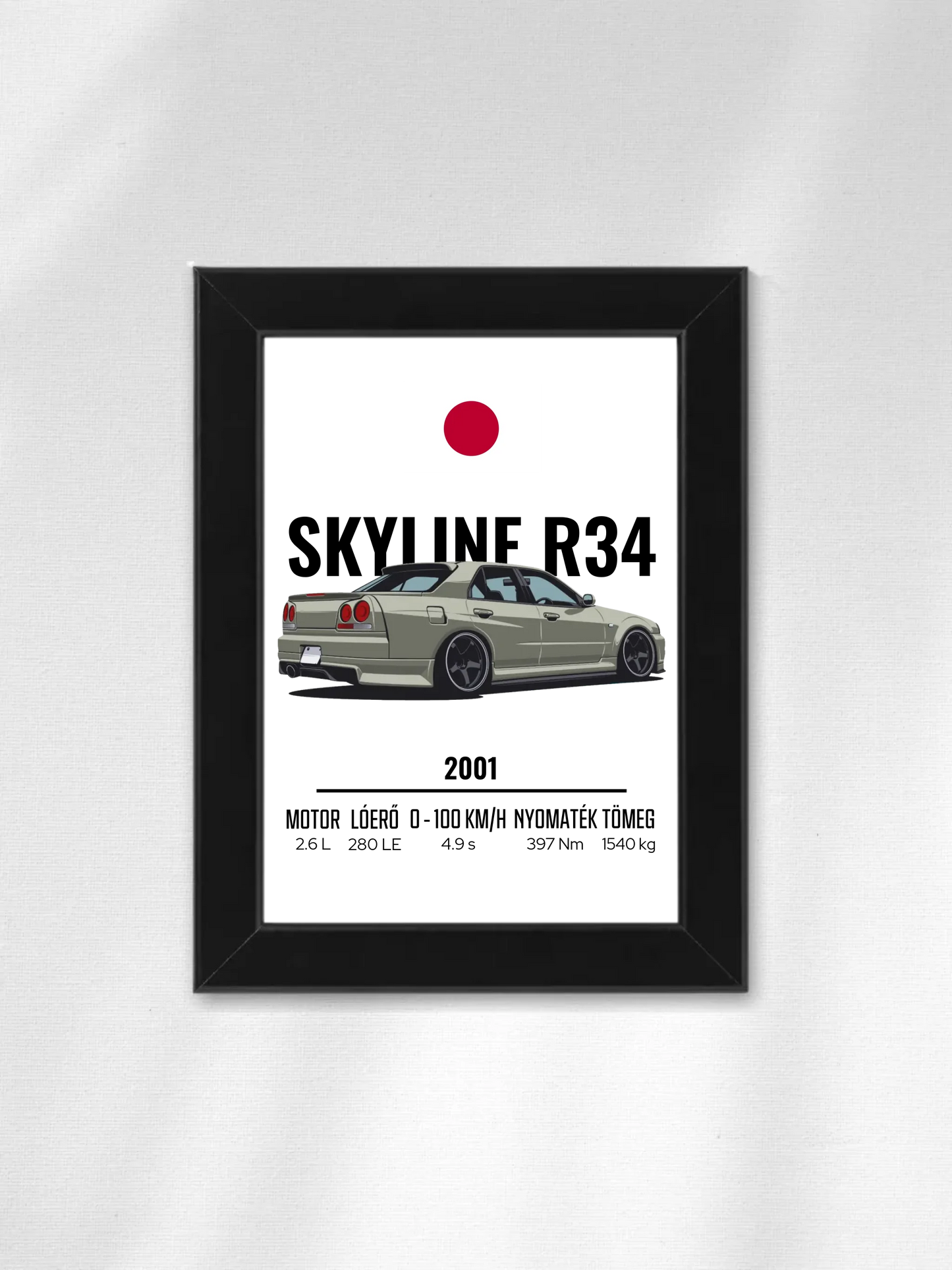 Autó illusztráció - Skyline R34 28. - Falikép