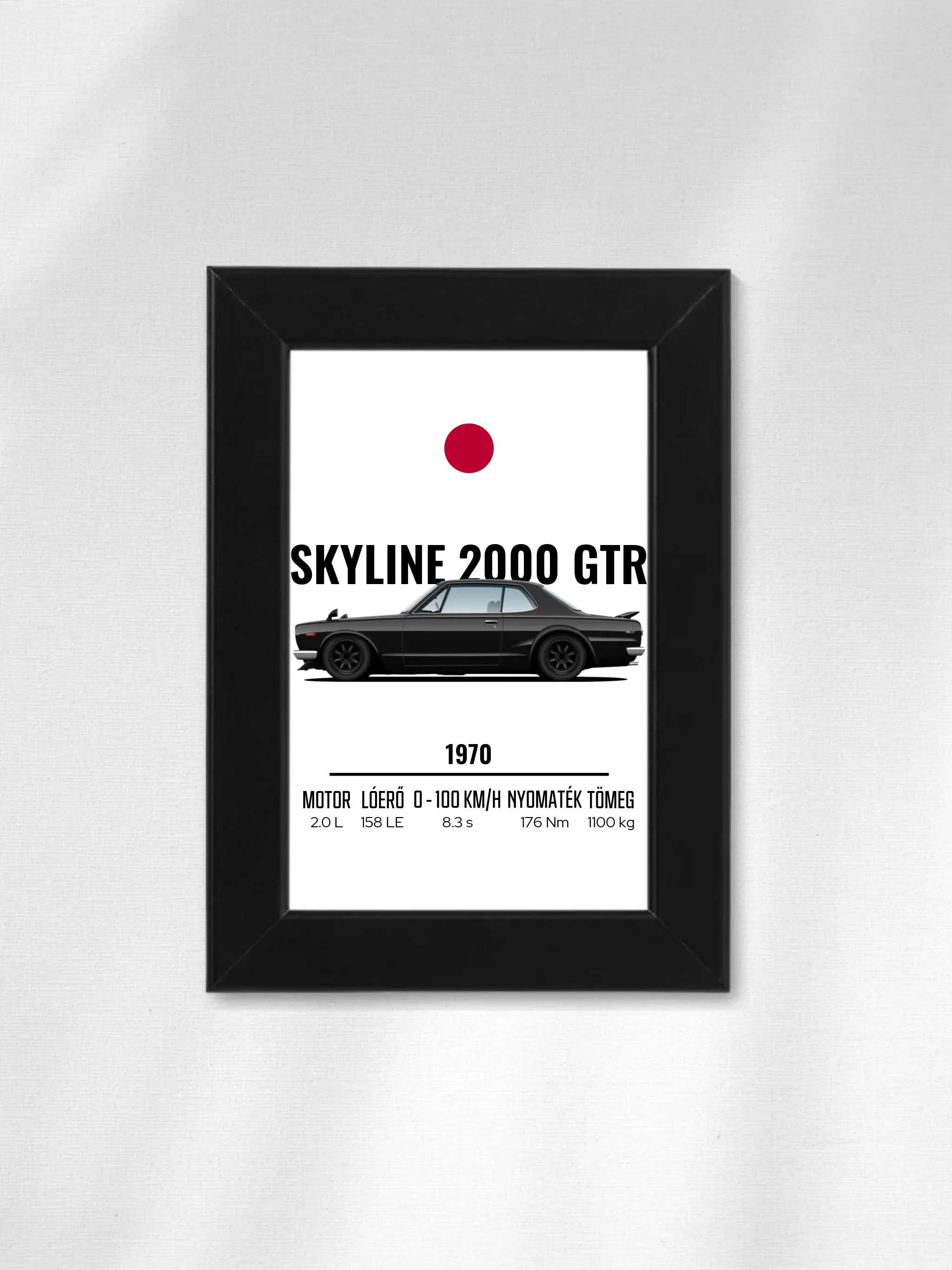 Autó illusztráció - Skyline 2000 GTR 36. - Falikép