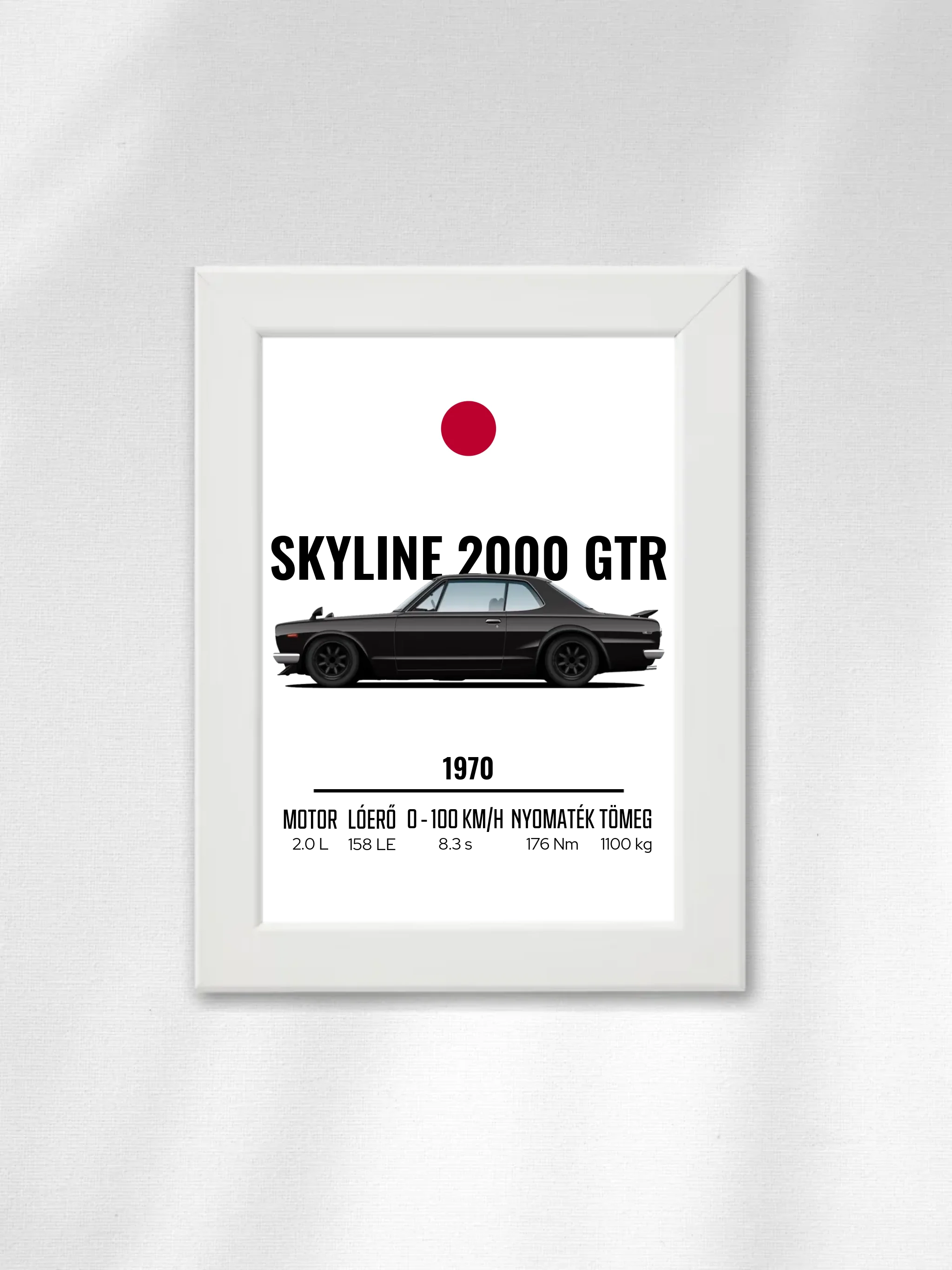Autó illusztráció - Skyline 2000 GTR 36. - Falikép