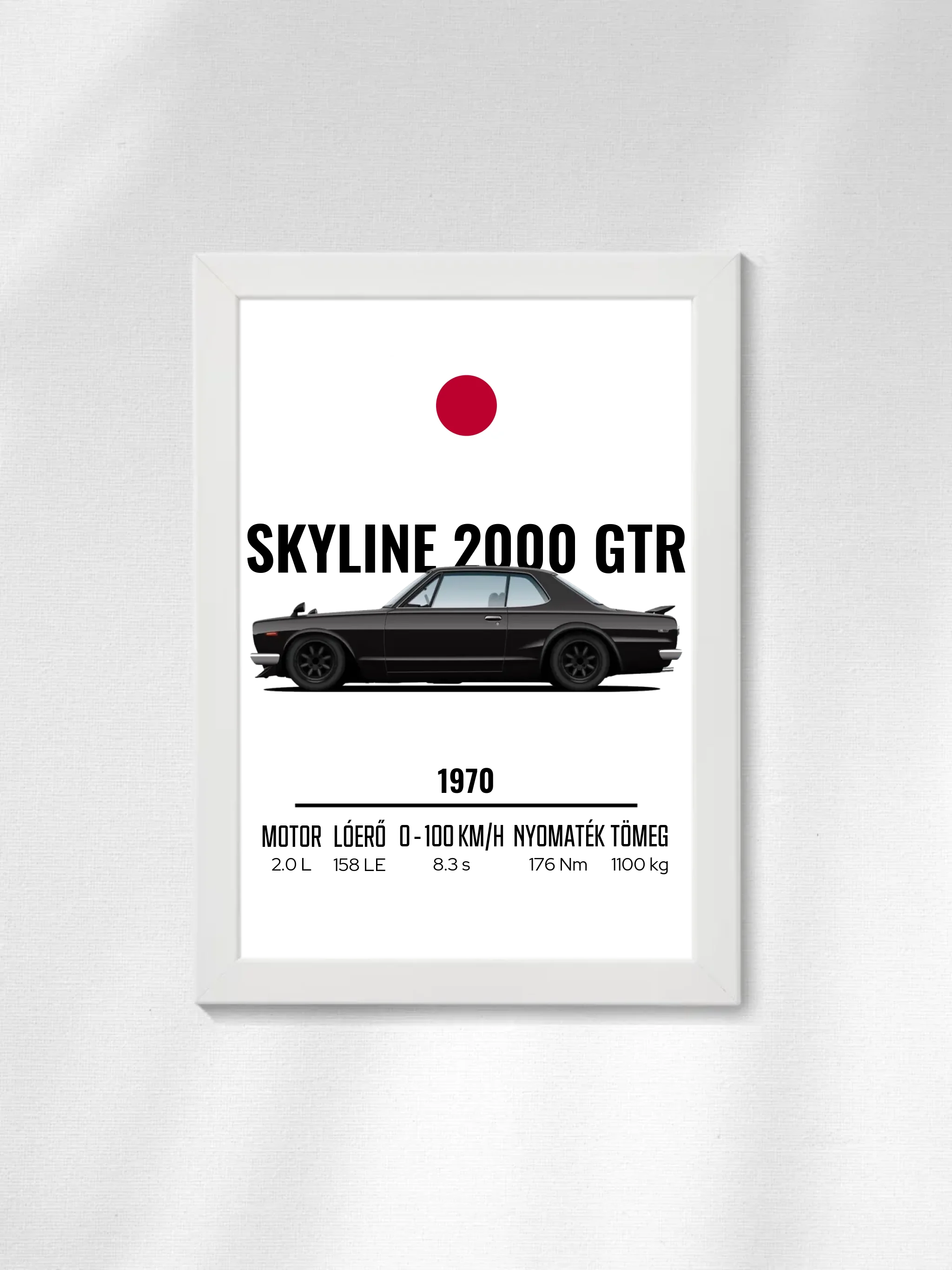 Autó illusztráció - Skyline 2000 GTR 36. - Falikép