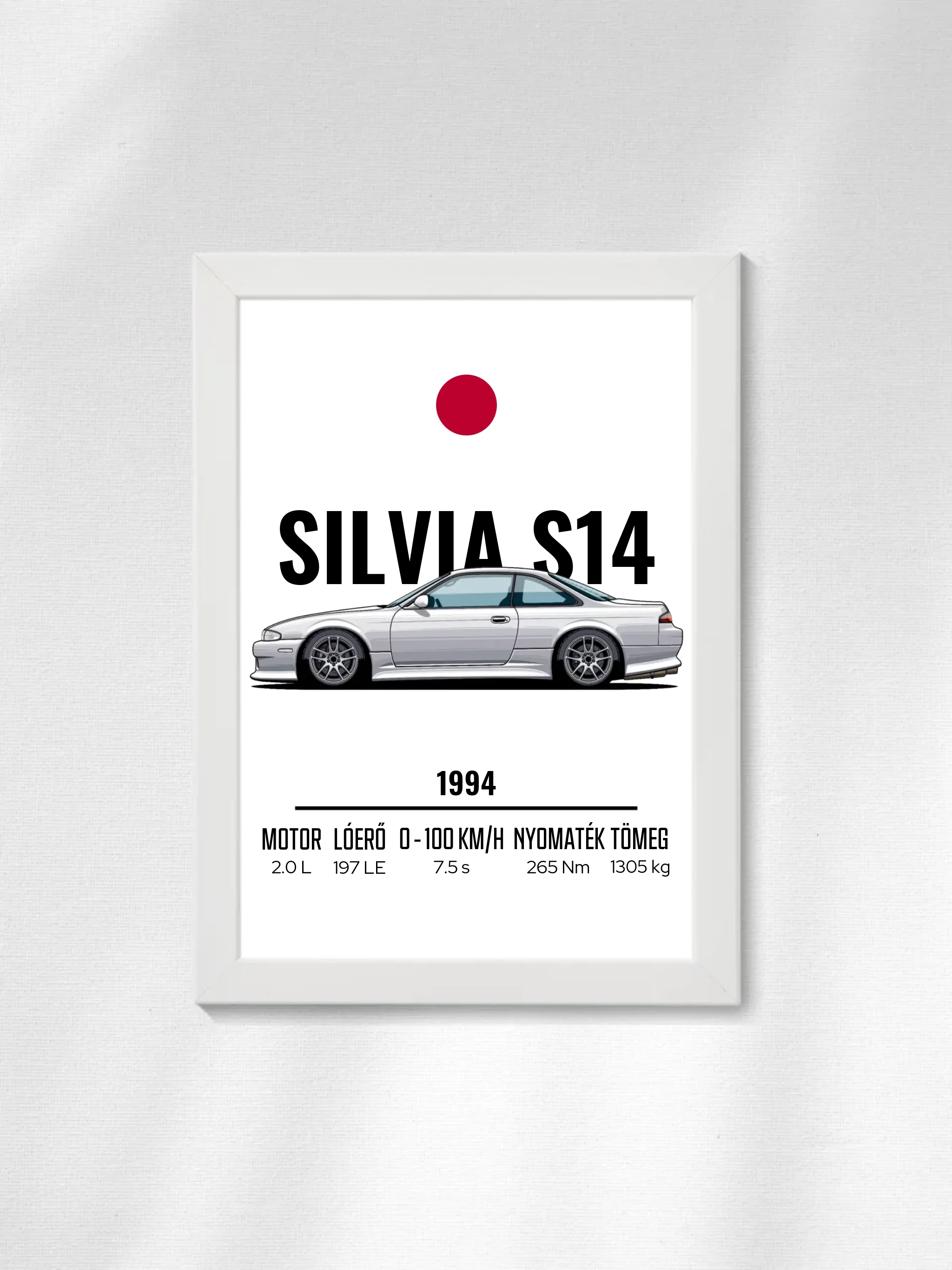 Autó illusztráció - Silvia S14 38. - Falikép