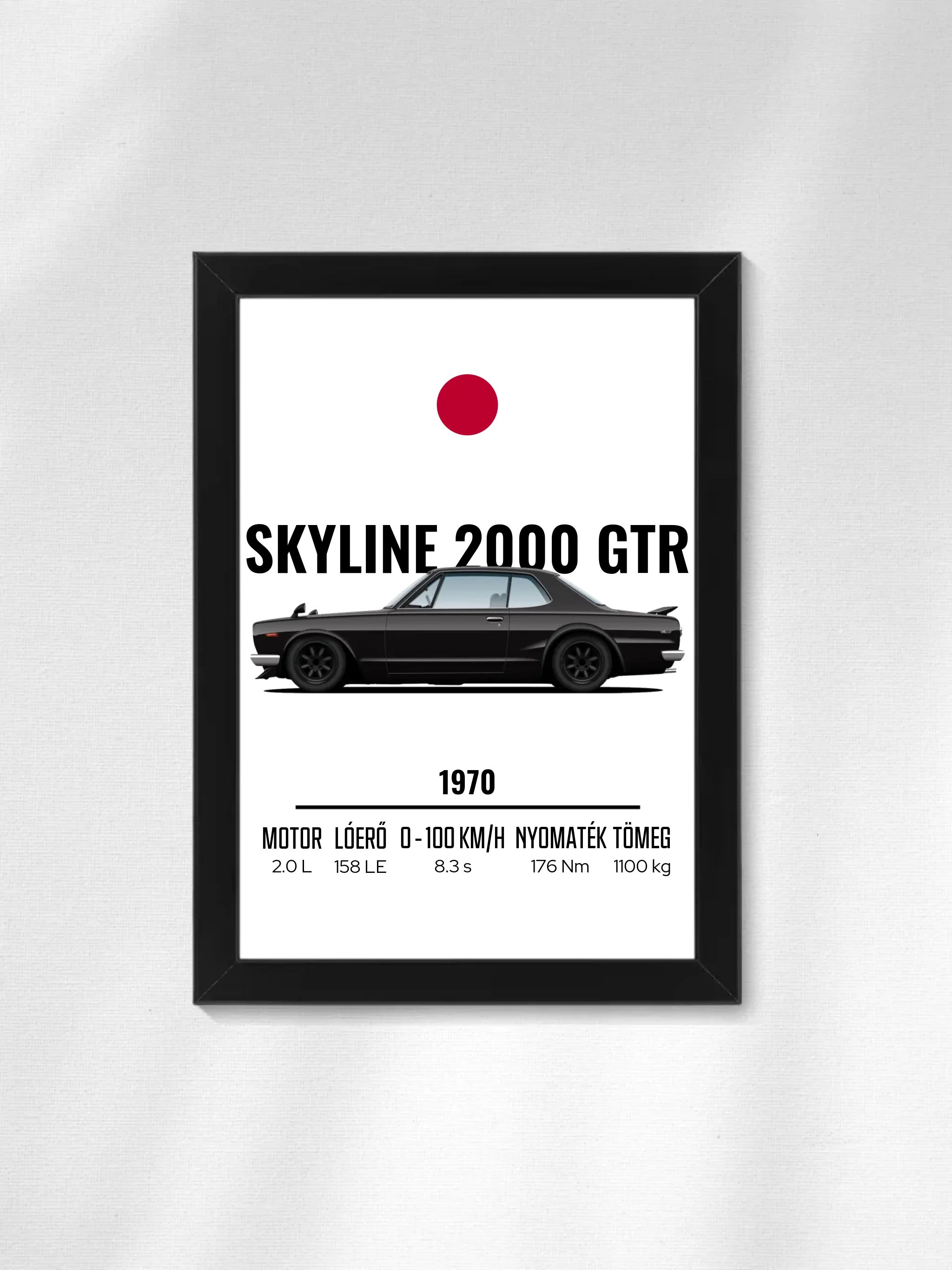Autó illusztráció - Skyline 2000 GTR 36. - Falikép