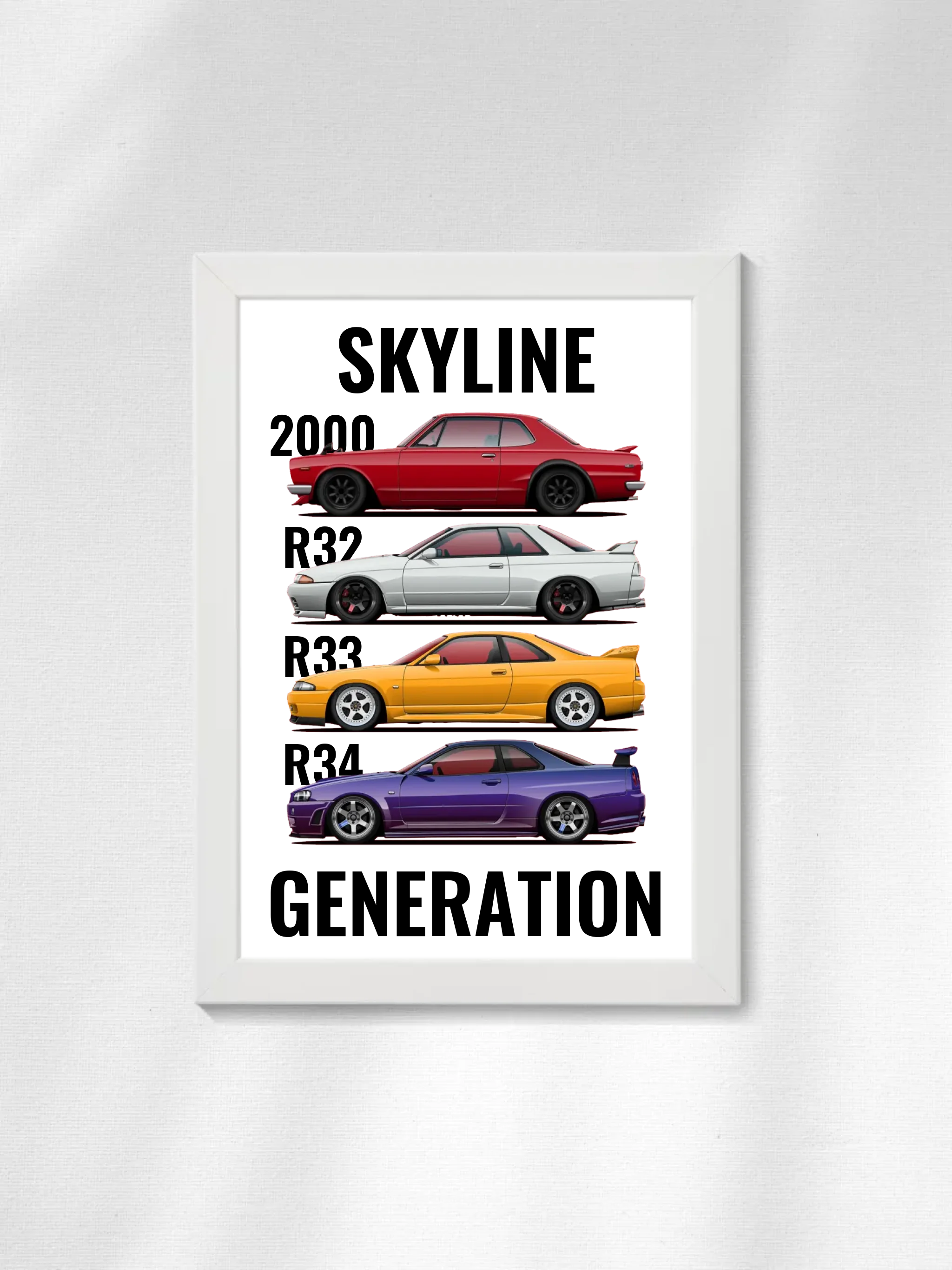 Autó illusztráció - Skyline Generation 43. - Falikép