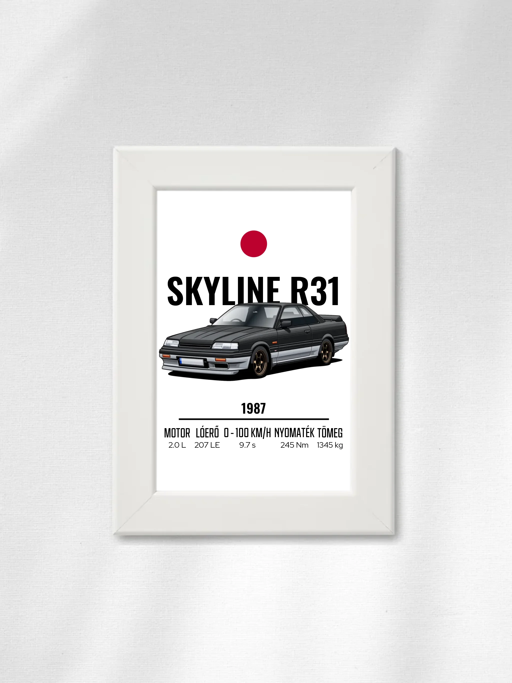 Autó illusztráció - Skyline R31 47. - Falikép