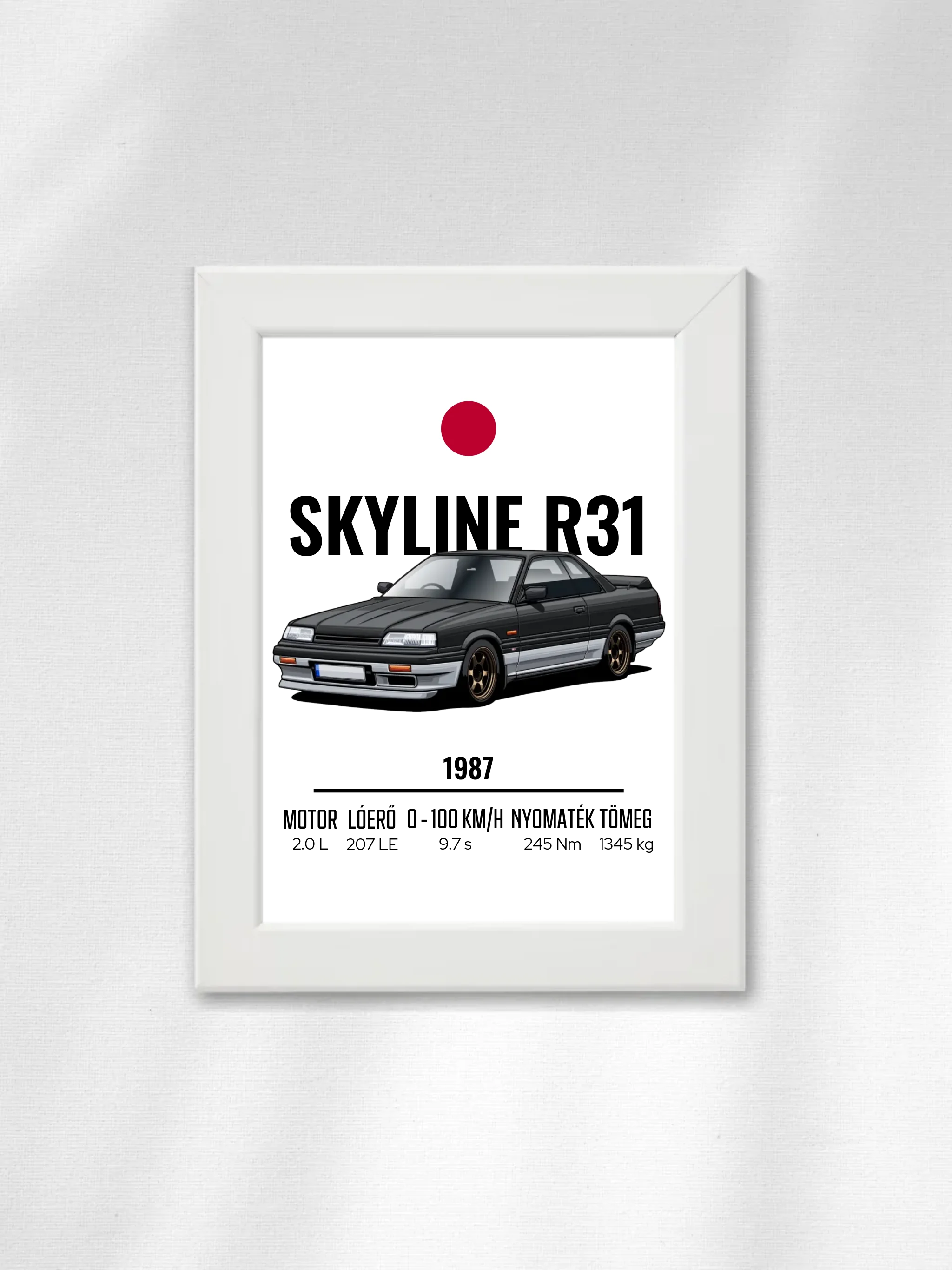 Autó illusztráció - Skyline R31 47. - Falikép