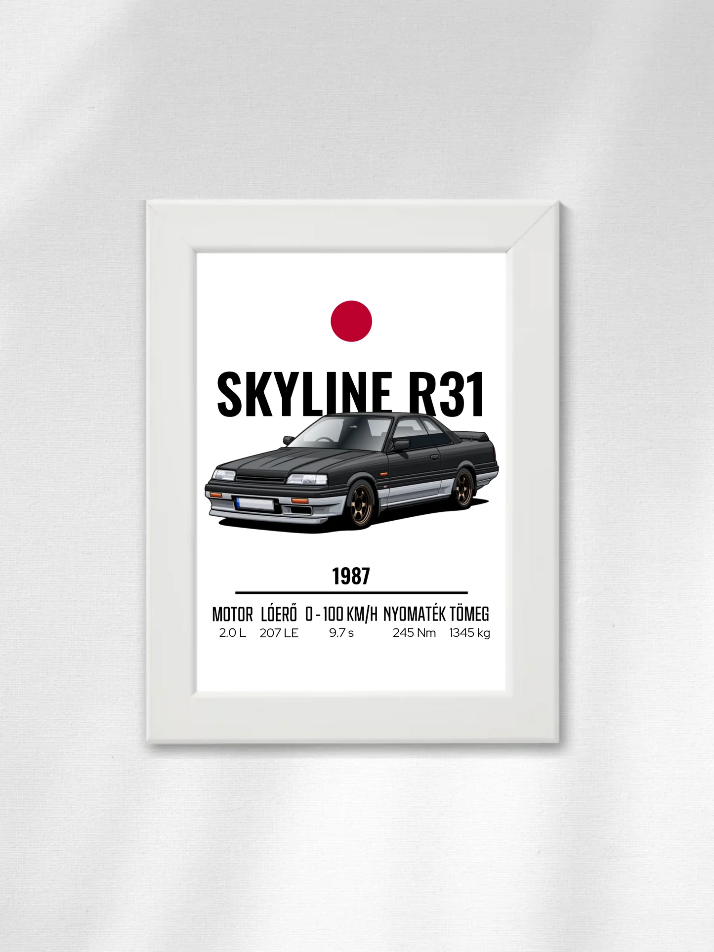 Autó illusztráció - Skyline R31 47. - Falikép