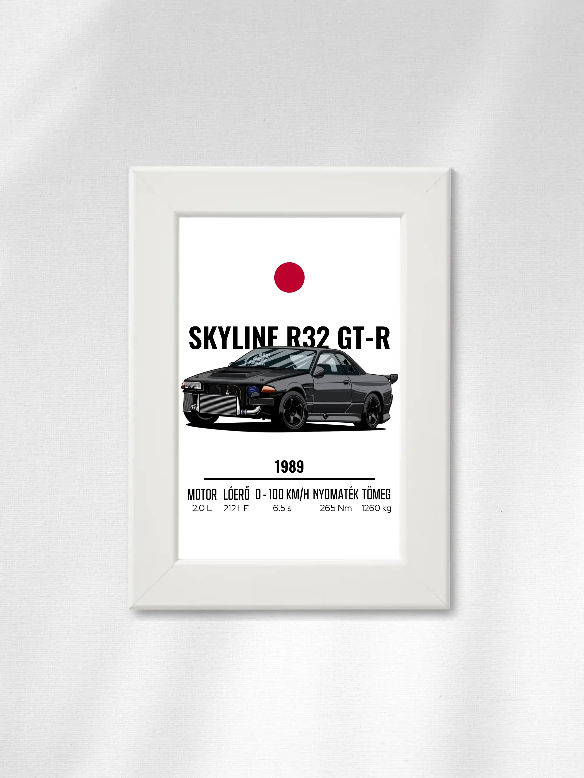 Autó illusztráció - Skyline R32 GT-R 49. - Falikép