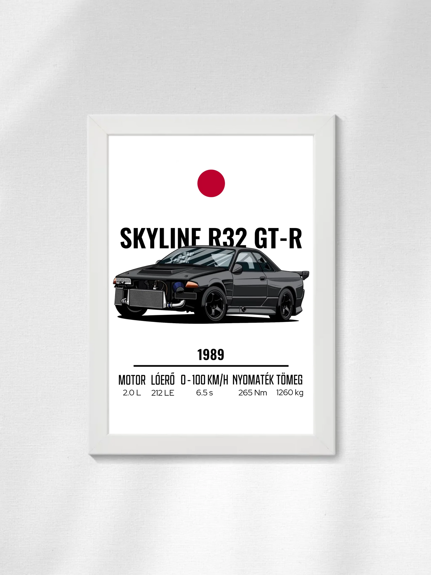 Autó illusztráció - Skyline R32 GT-R 49. - Falikép