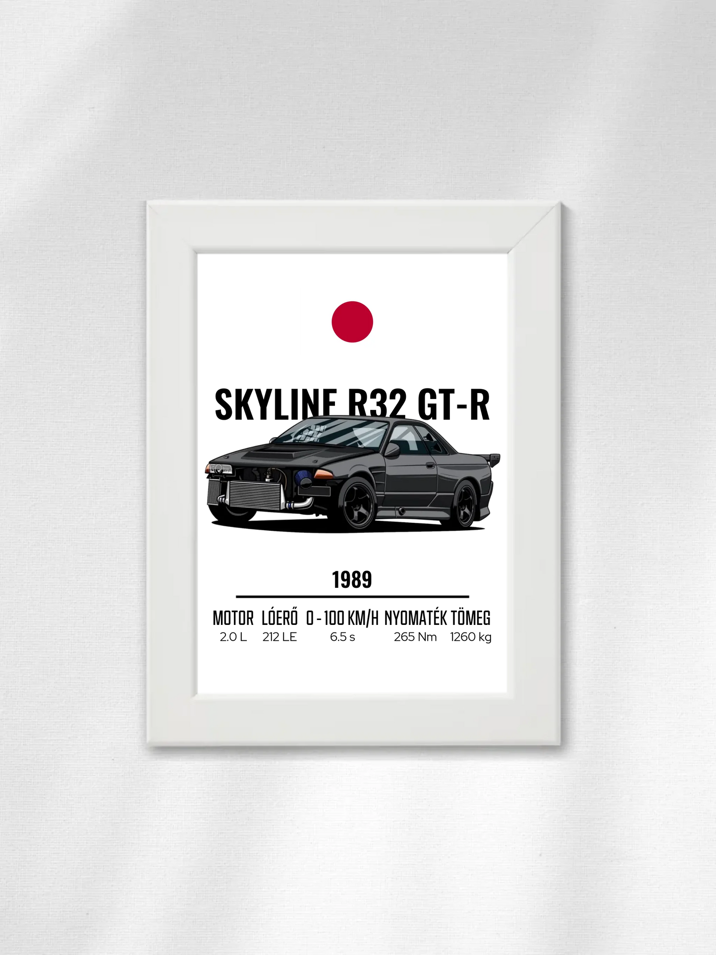 Autó illusztráció - Skyline R32 GT-R 49. - Falikép