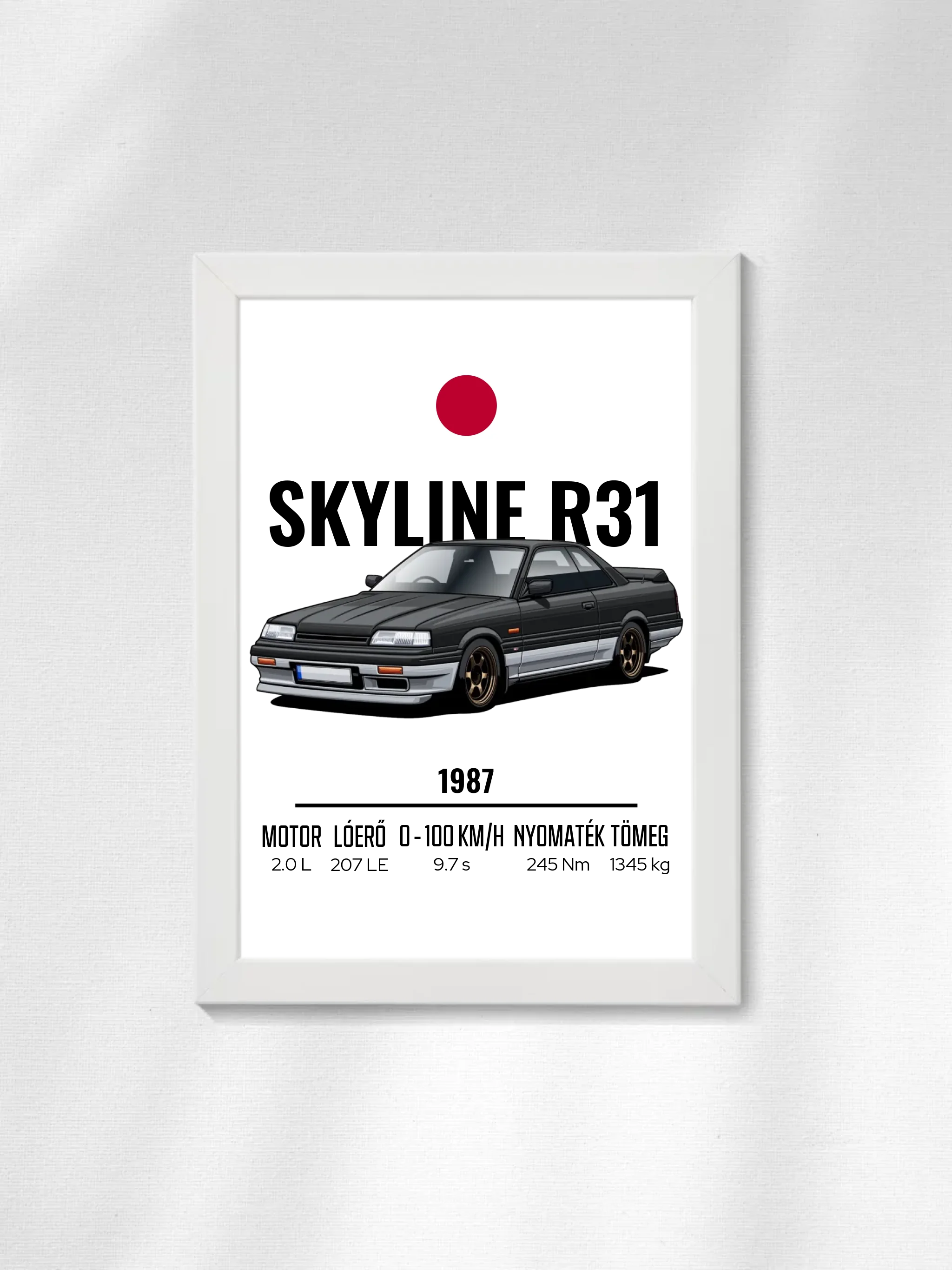 Autó illusztráció - Skyline R31 47. - Falikép