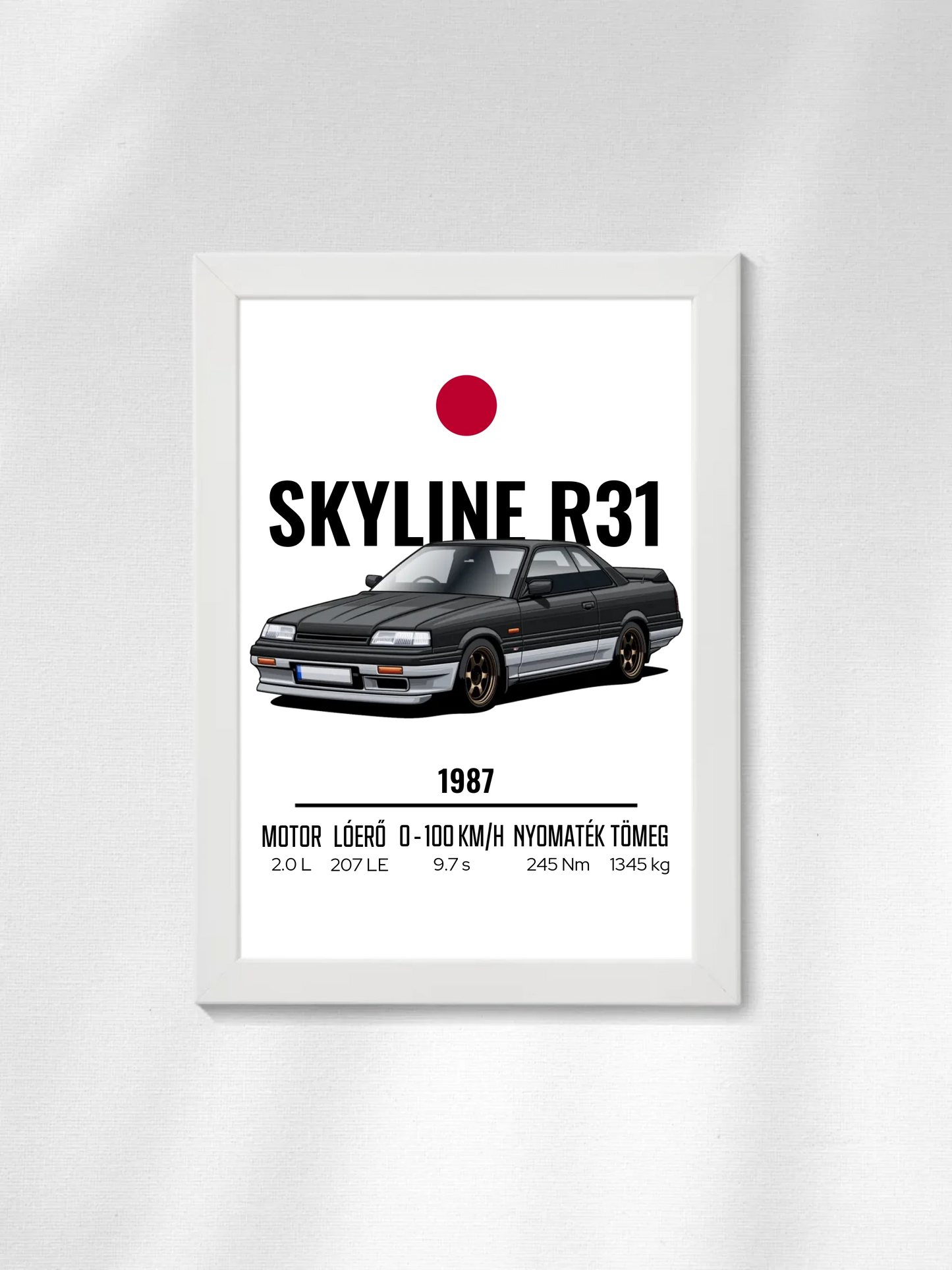 Autó illusztráció - Skyline R31 47. - Falikép