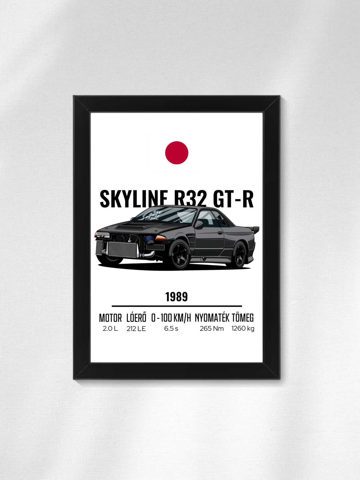 Autó illusztráció - Skyline R32 GT-R 49. - Falikép