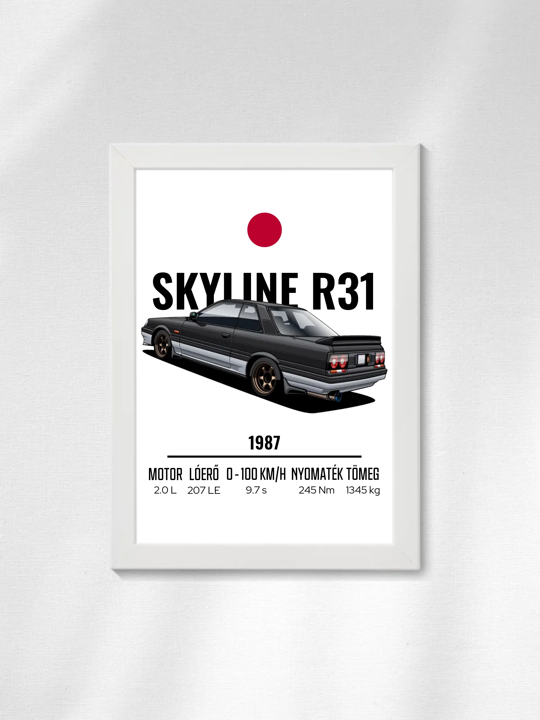 Autó illusztráció - Skyline R31 48. - Falikép